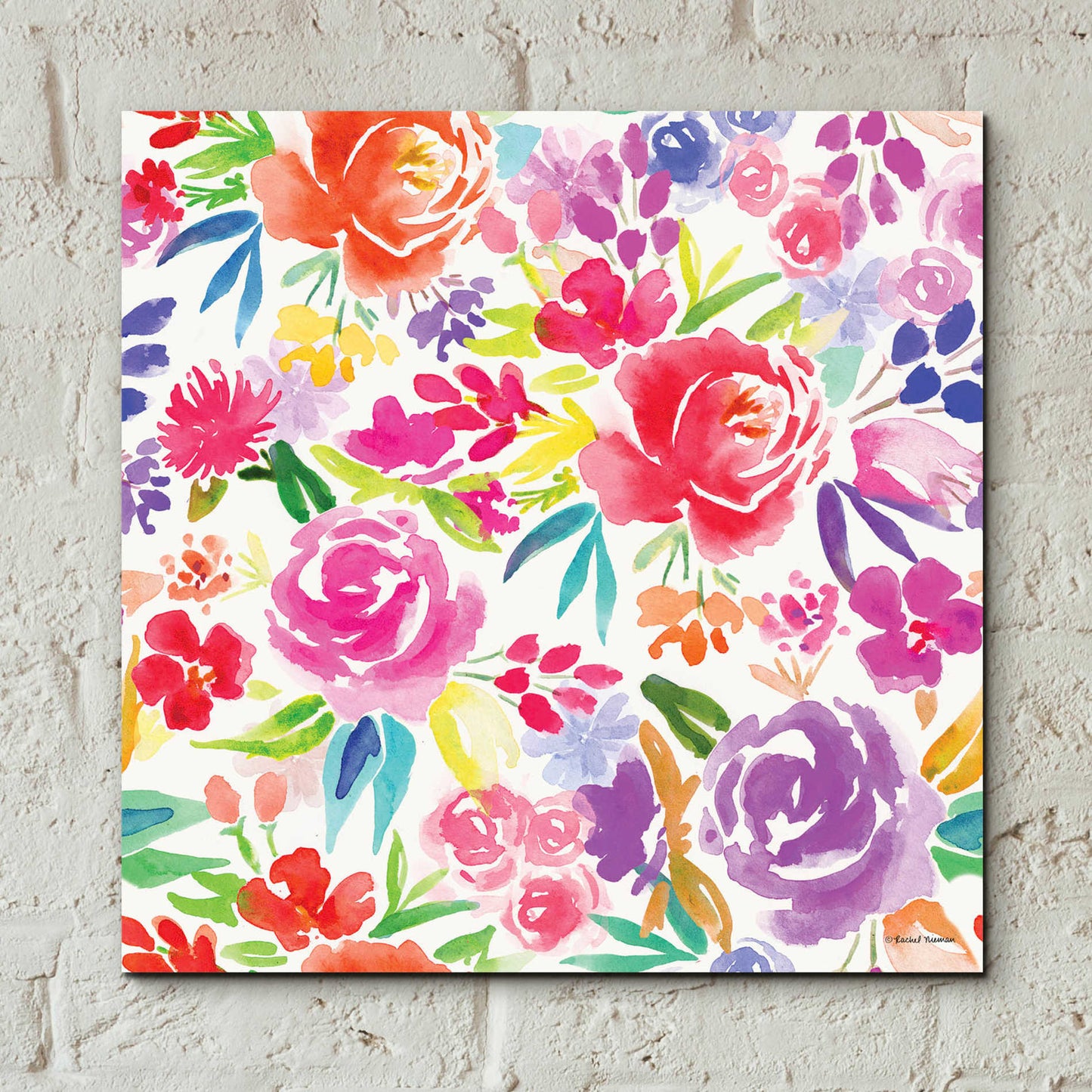 Epic Art 'Vibrant Floral Pattern' by Rachel Nieman, Acrylic Glass Wall Art,12x12