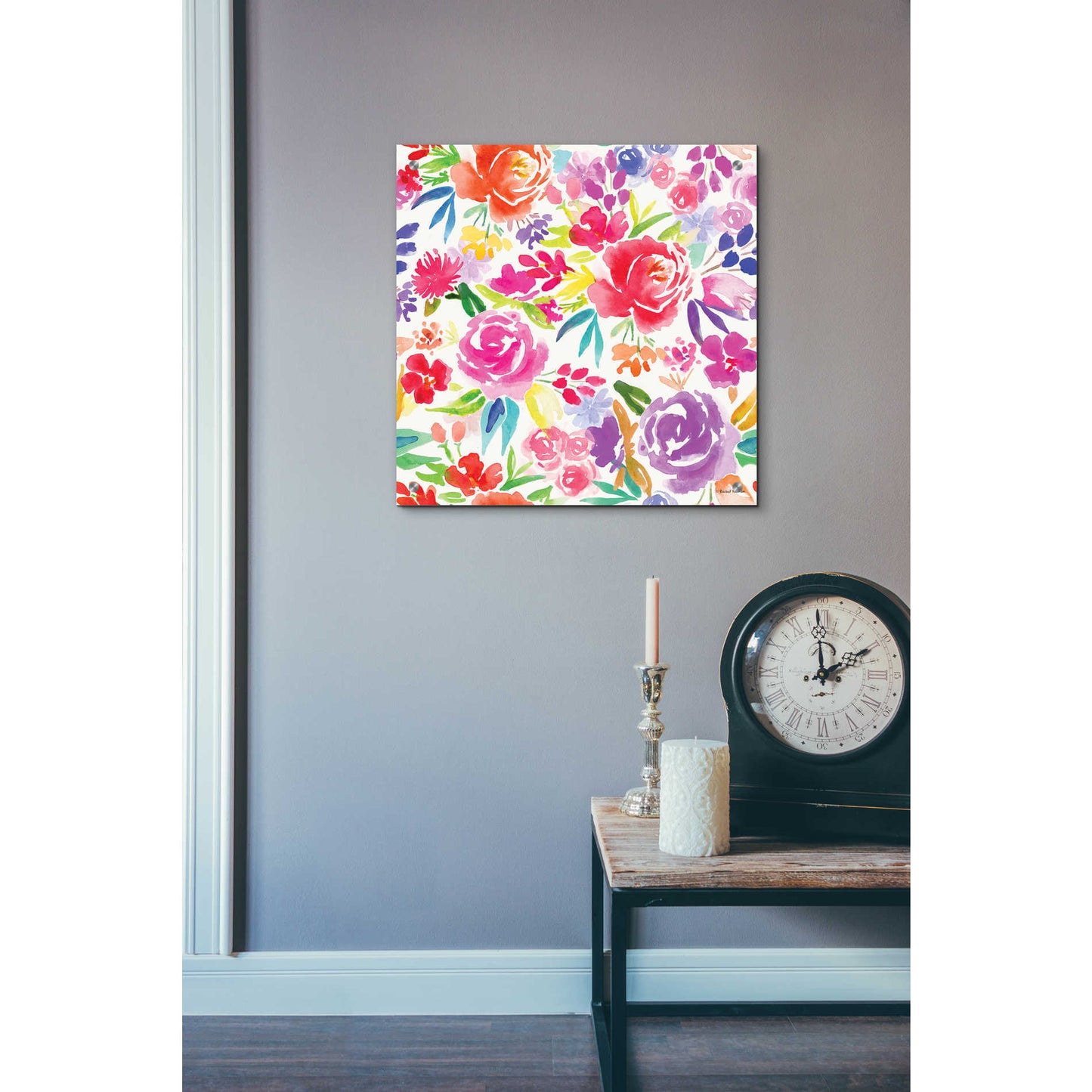 Epic Art 'Vibrant Floral Pattern' by Rachel Nieman, Acrylic Glass Wall Art,24x24