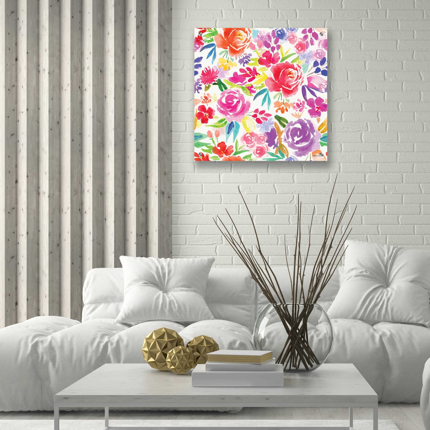 Epic Art 'Vibrant Floral Pattern' by Rachel Nieman, Acrylic Glass Wall Art,24x24