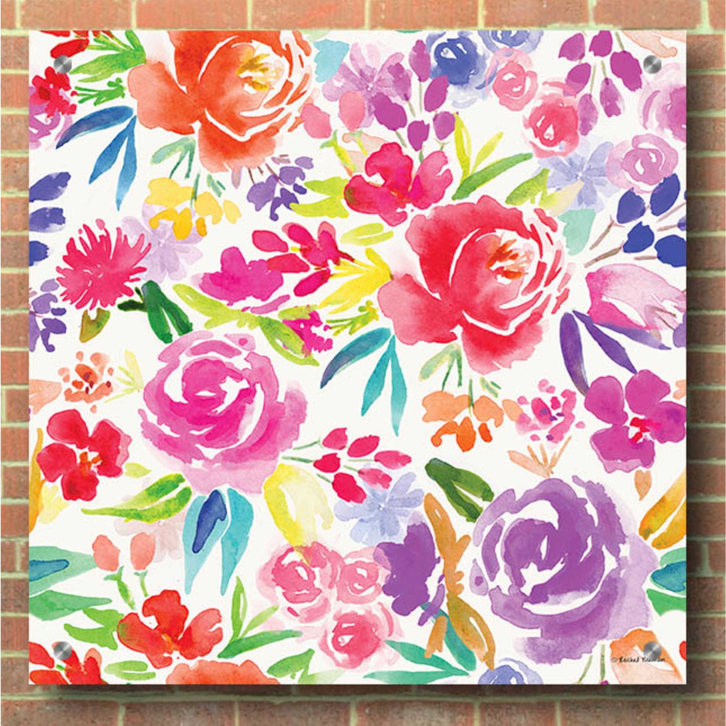 Epic Art 'Vibrant Floral Pattern' by Rachel Nieman, Acrylic Glass Wall Art,36x36