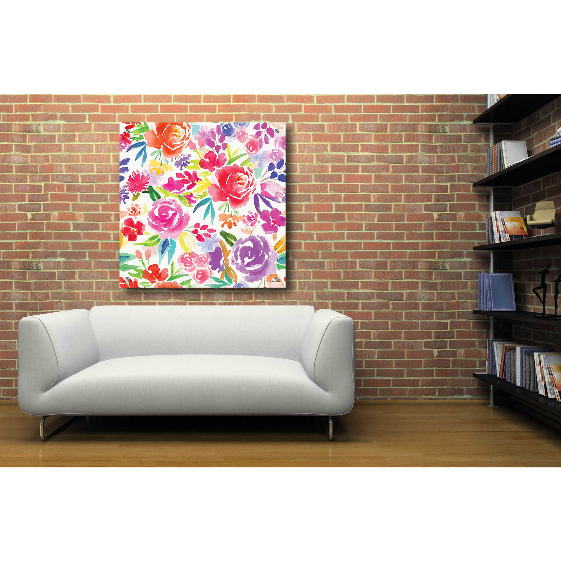 Epic Art 'Vibrant Floral Pattern' by Rachel Nieman, Acrylic Glass Wall Art,36x36