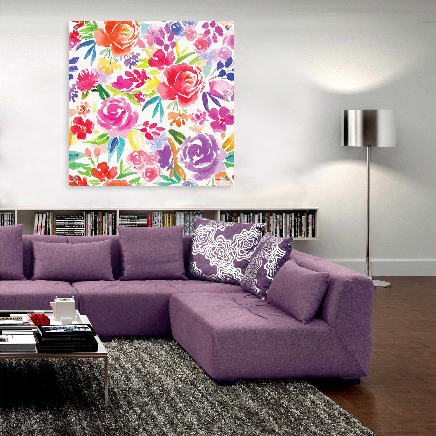 Epic Art 'Vibrant Floral Pattern' by Rachel Nieman, Acrylic Glass Wall Art,36x36