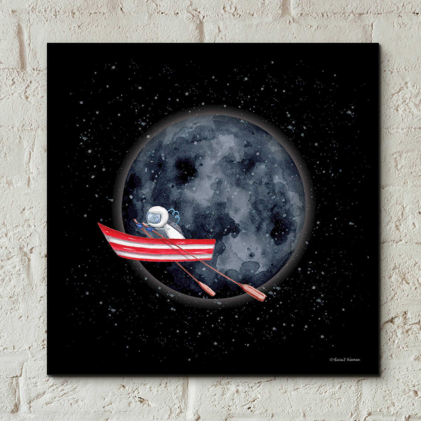 Epic Art 'Sail to the Moon' by Rachel Nieman, Acrylic Glass Wall Art,12x12