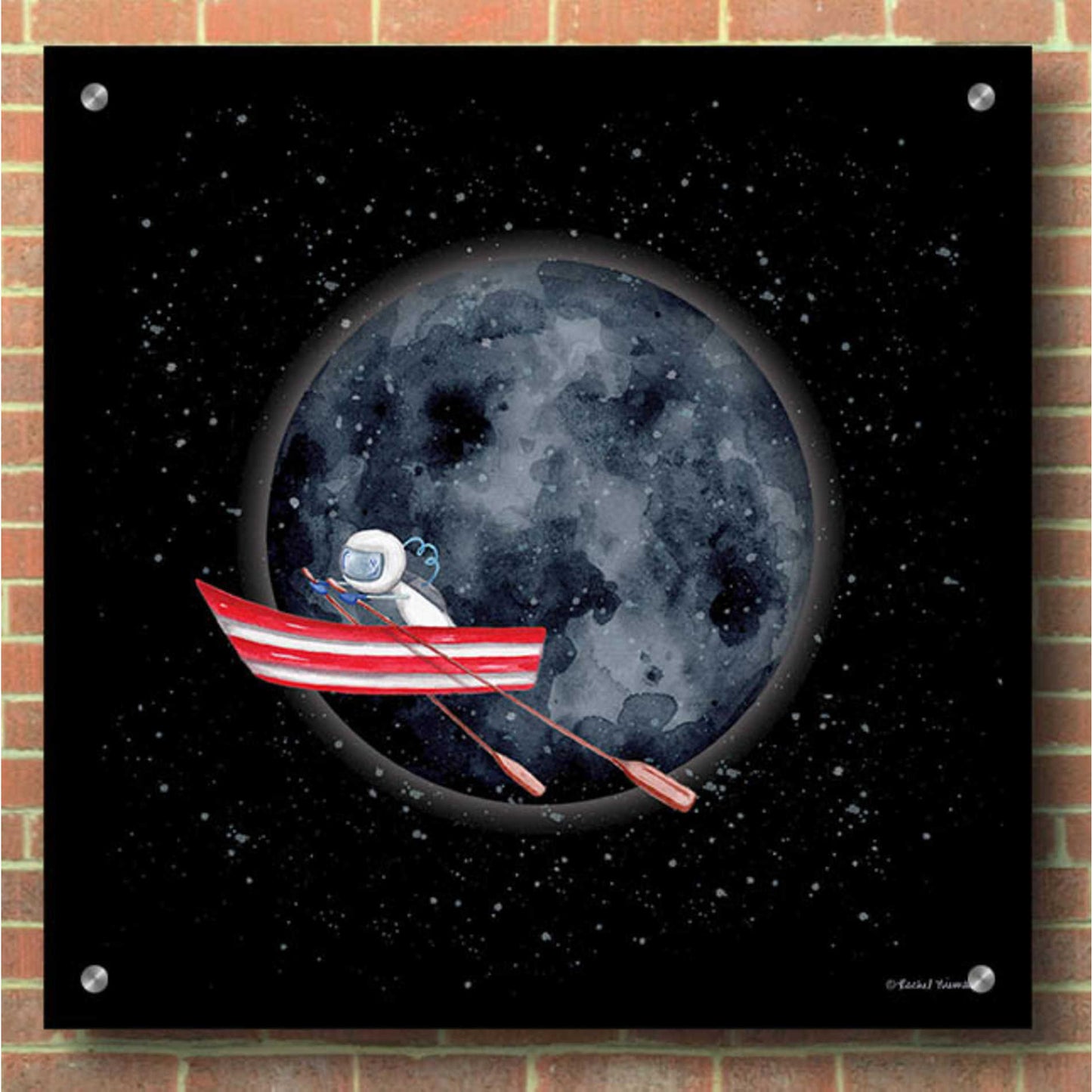 Epic Art 'Sail to the Moon' by Rachel Nieman, Acrylic Glass Wall Art,36x36