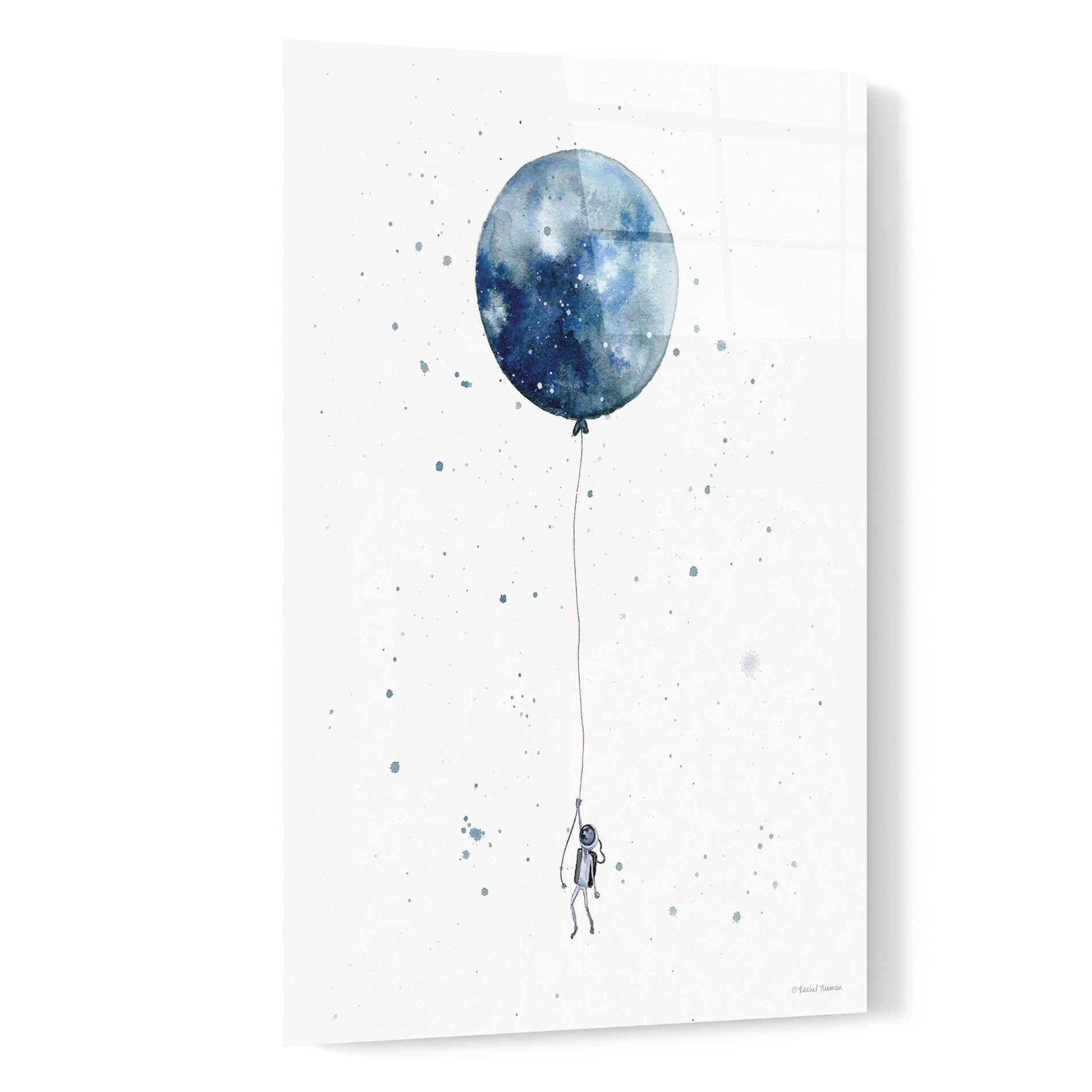 Epic Art 'Moon Balloon' by Rachel Nieman, Acrylic Glass Wall Art,16x24