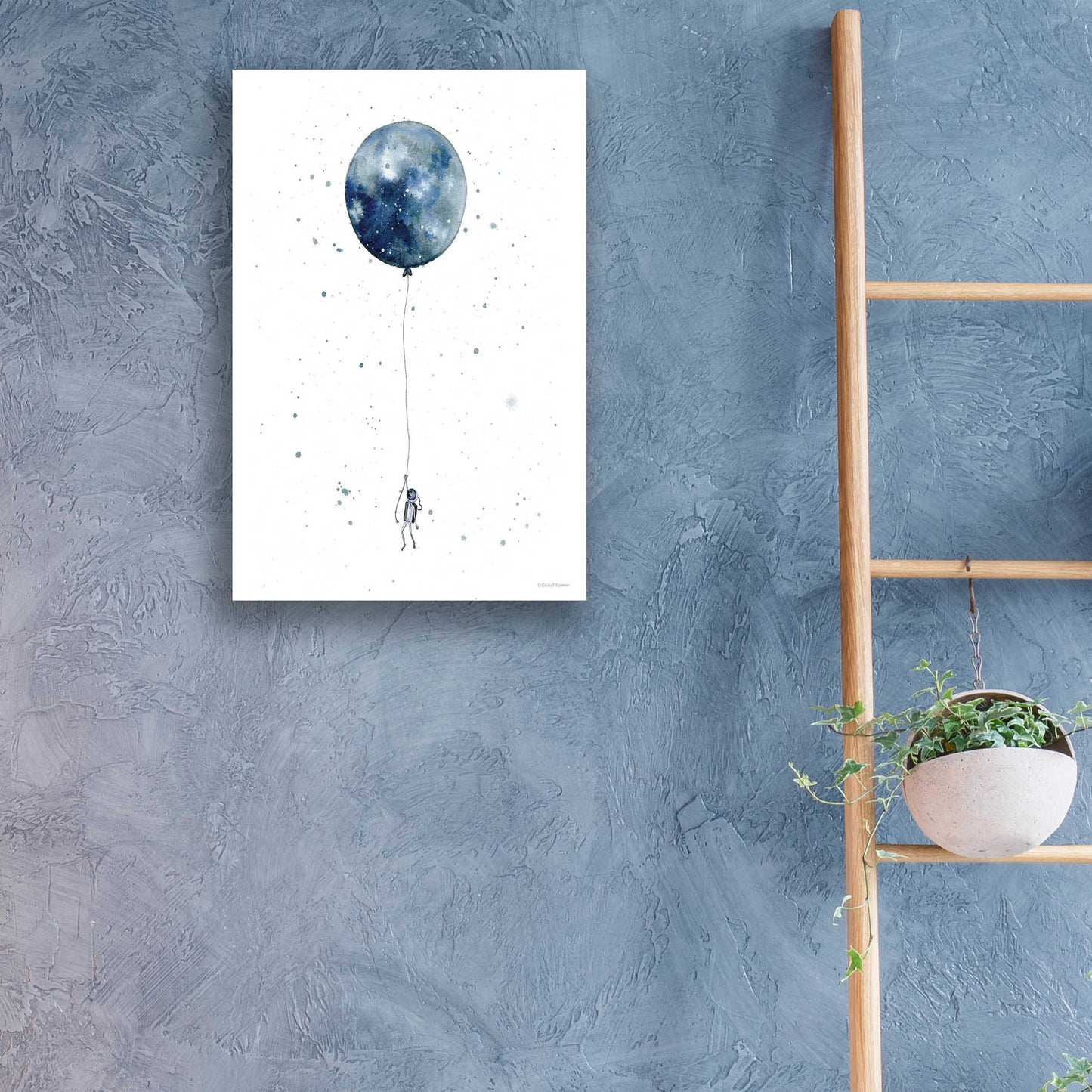 Epic Art 'Moon Balloon' by Rachel Nieman, Acrylic Glass Wall Art,16x24