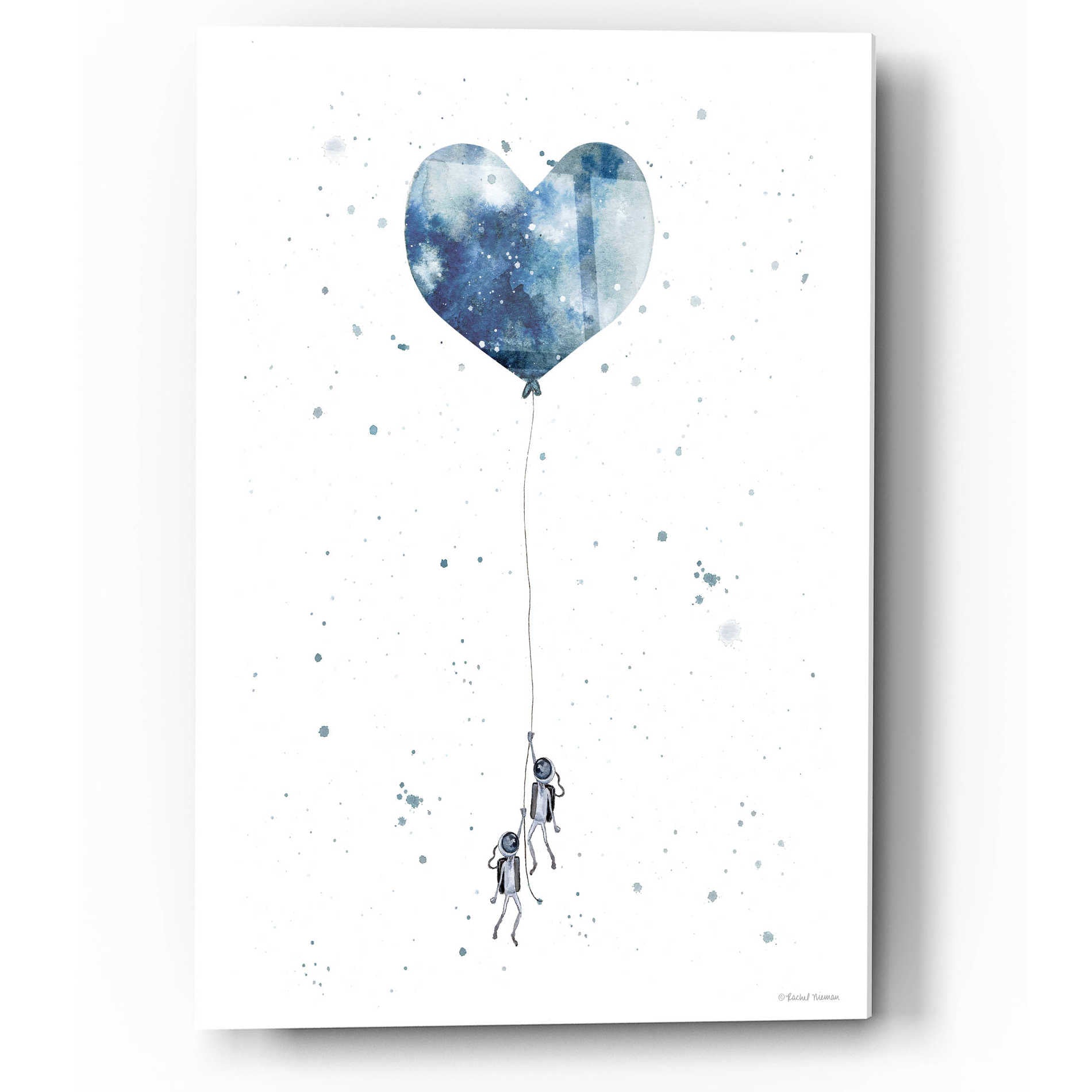 Epic Art 'Heart on Balloon' by Rachel Nieman, Acrylic Glass Wall Art,12x16