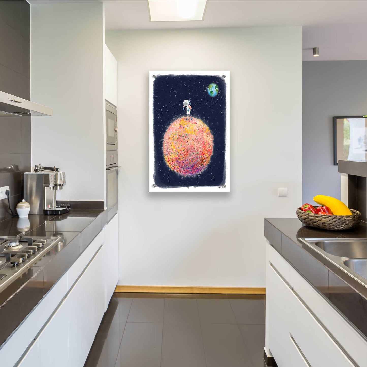 Epic Art 'Stop and Smell the Moon' by Rachel Nieman, Acrylic Glass Wall Art,24x36