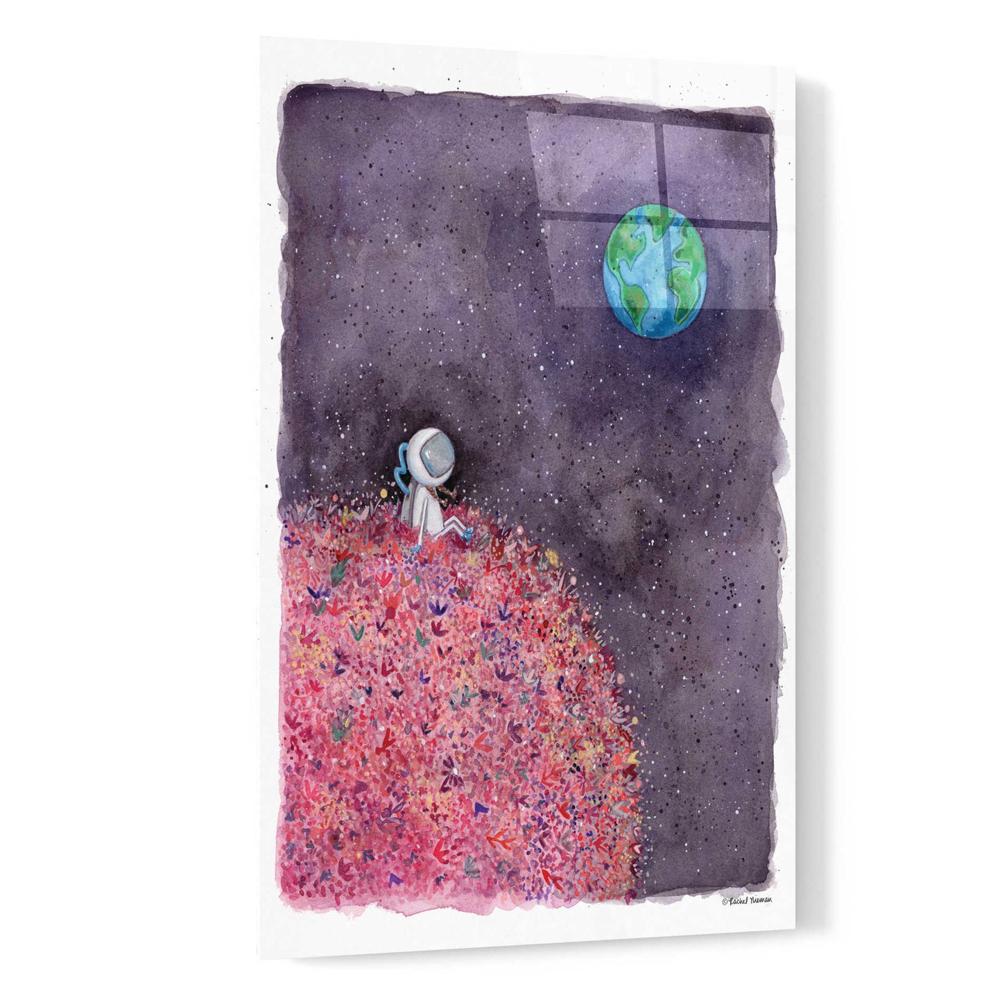 Epic Art 'Sitting on a Flower Moon' by Rachel Nieman, Acrylic Glass Wall Art,16x24