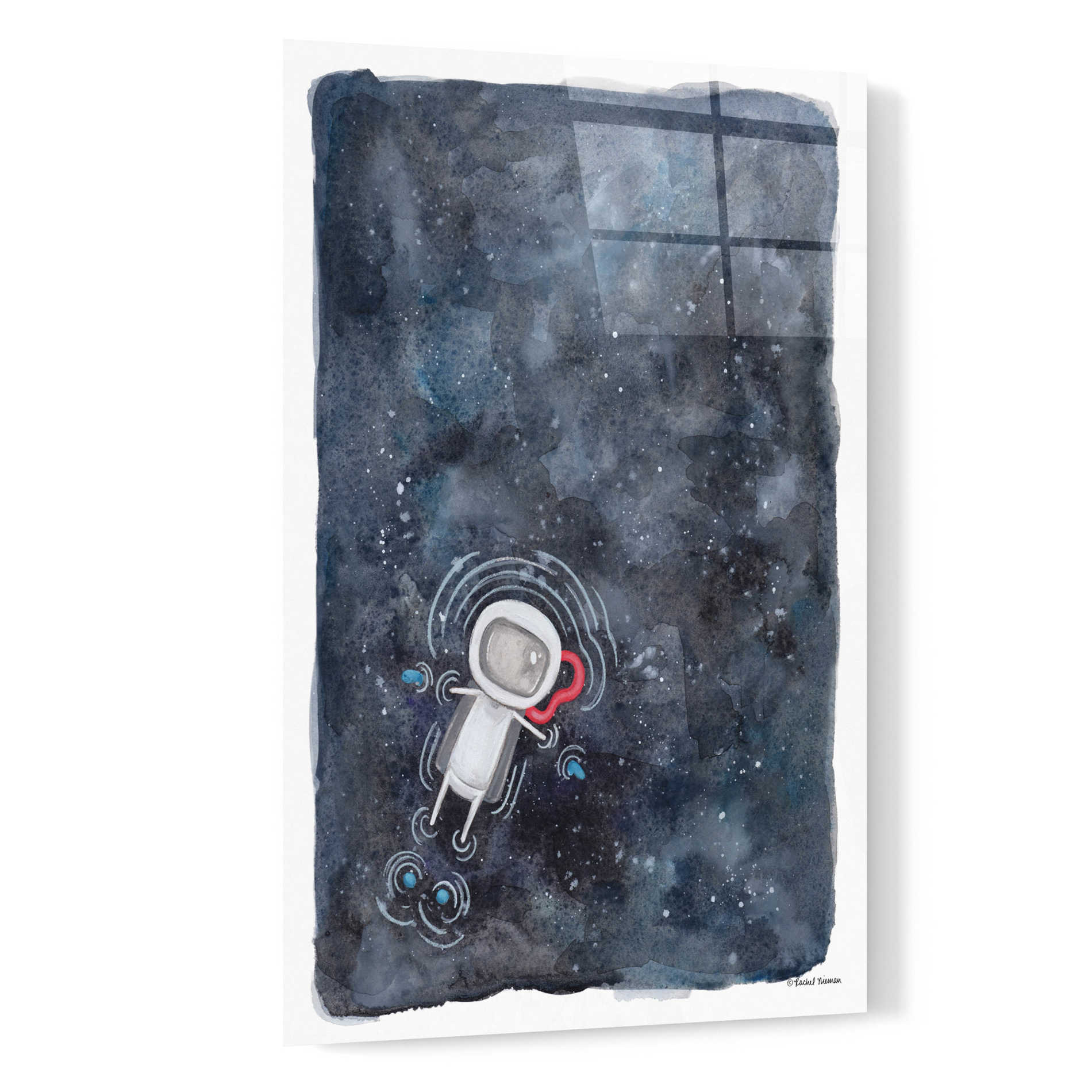 Epic Art 'Swim in Space' by Rachel Nieman, Acrylic Glass Wall Art,16x24