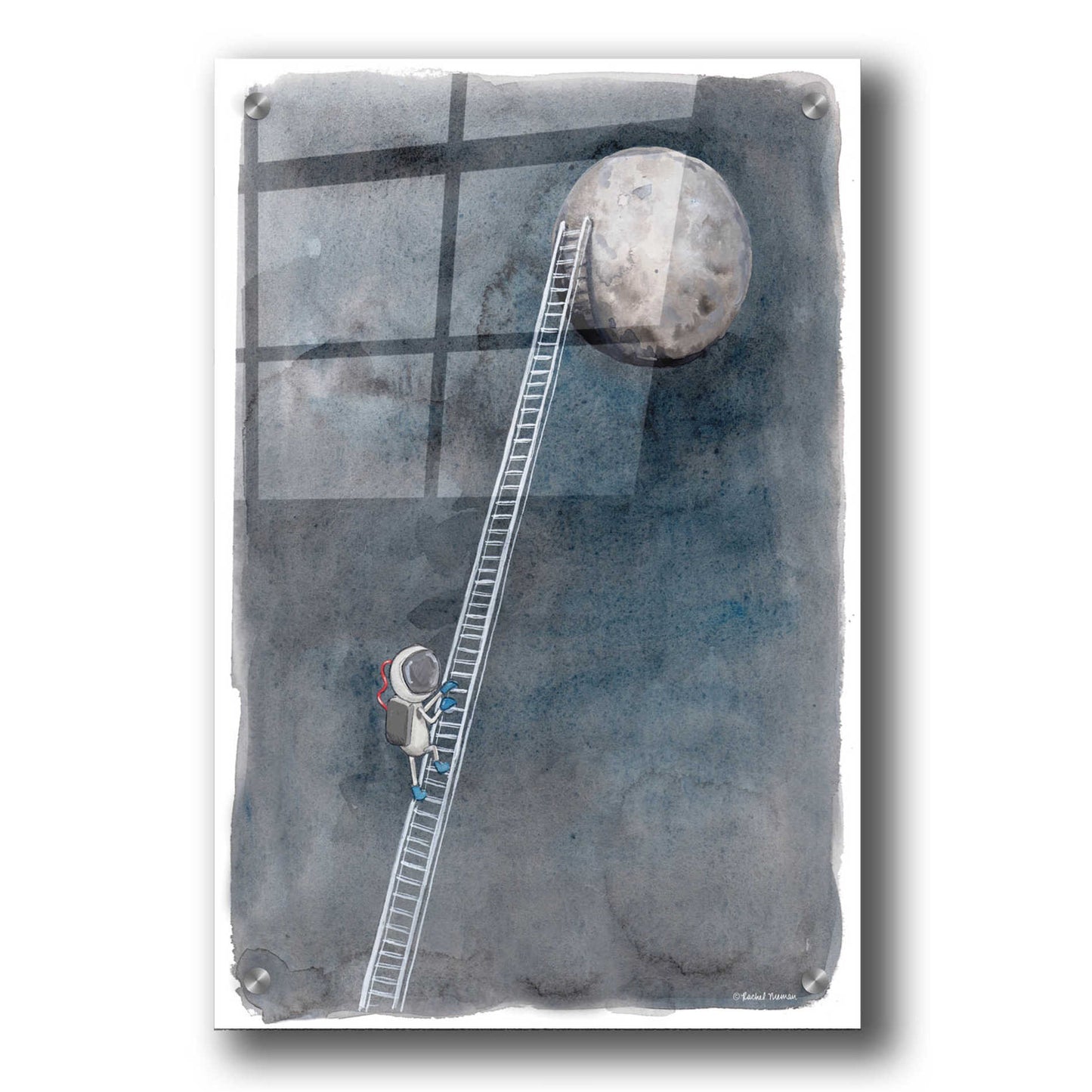 Epic Art 'Ladder to the Moon' by Rachel Nieman, Acrylic Glass Wall Art,24x36