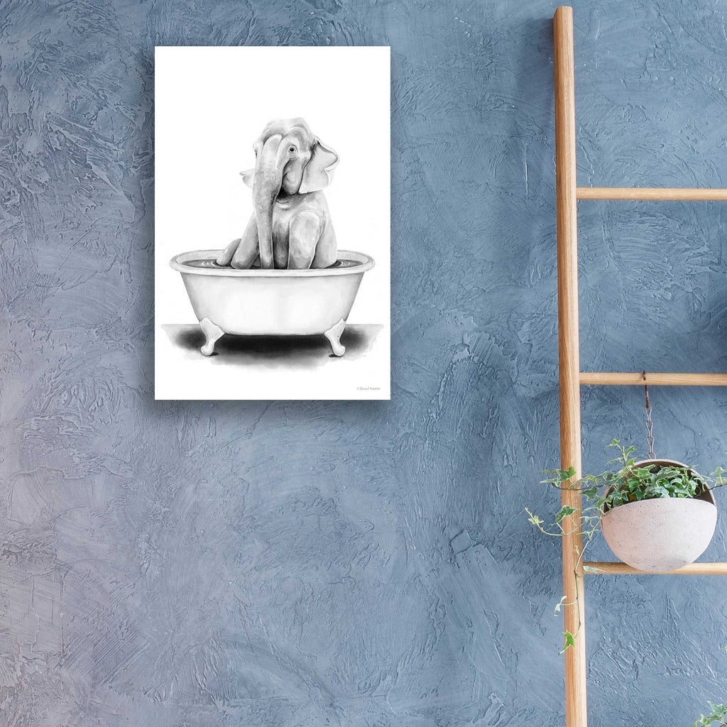 Epic Art 'Elephant in Tub' by Rachel Nieman, Acrylic Glass Wall Art,16x24