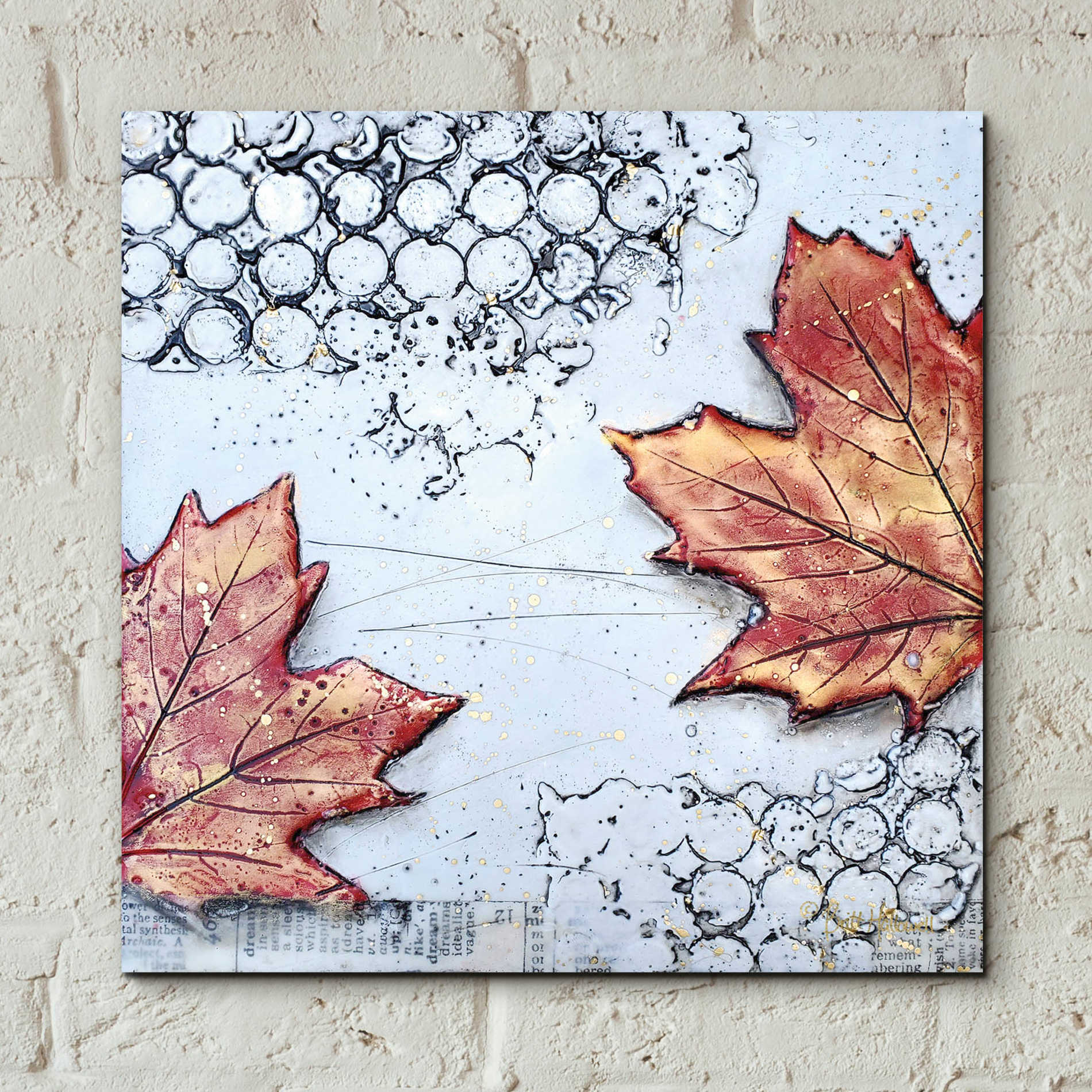 Epic Art 'Channeling Fall 3' by Britt Hallowell, Acrylic Glass Wall Art,12x12