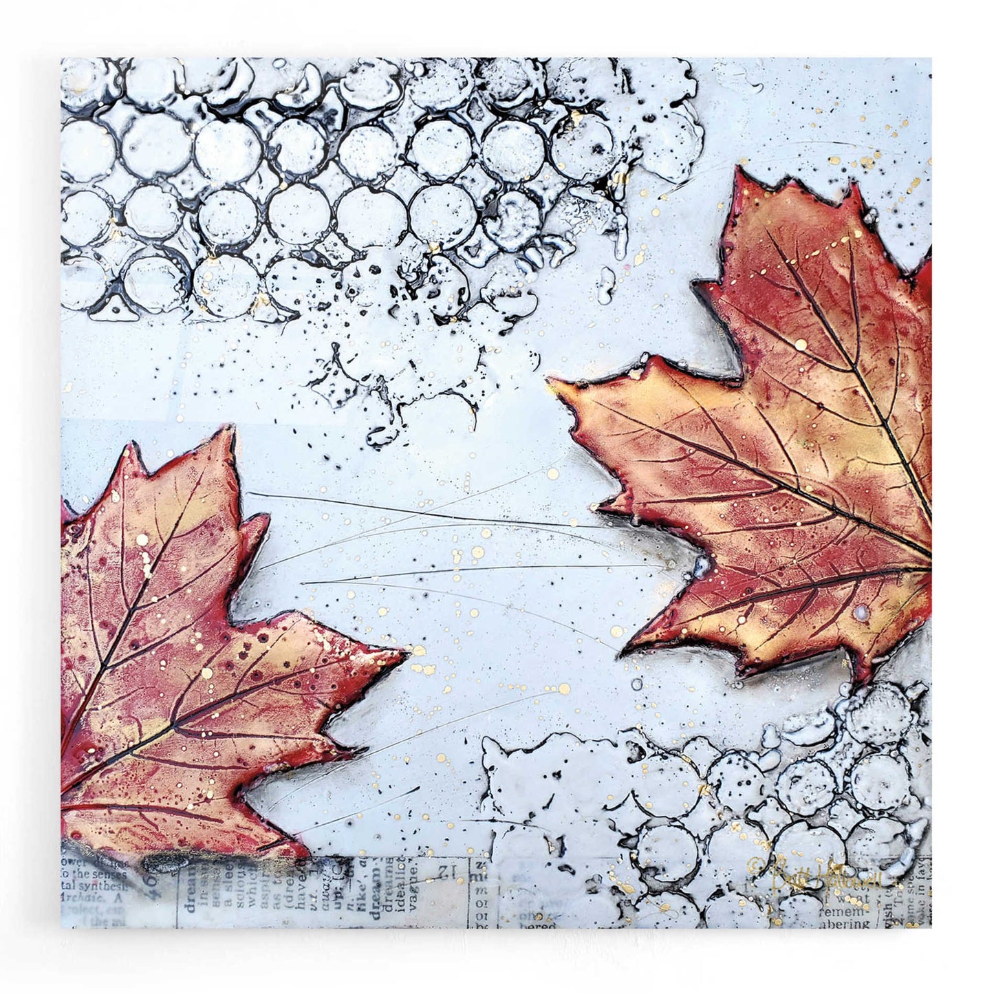 Epic Art 'Channeling Fall 3' by Britt Hallowell, Acrylic Glass Wall Art,12x12