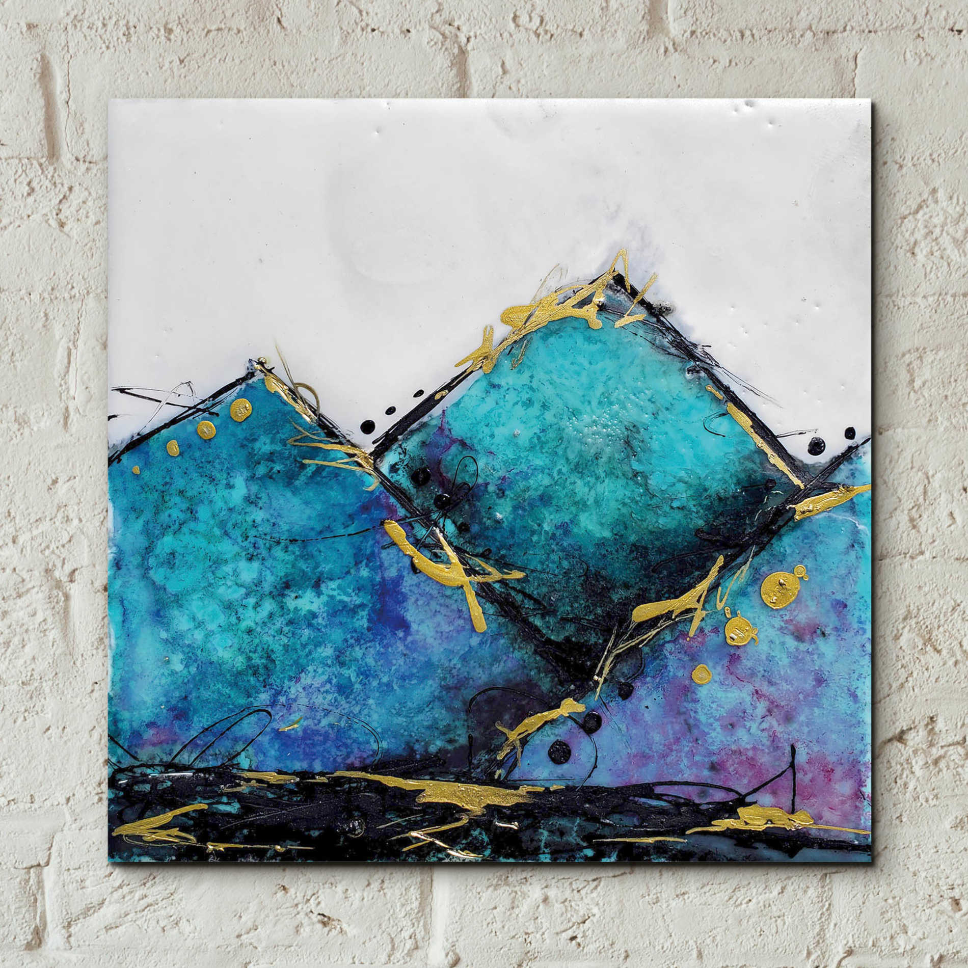 Epic Art 'In Mountains or Valleys 1' by Britt Hallowell, Acrylic Glass Wall Art,12x12