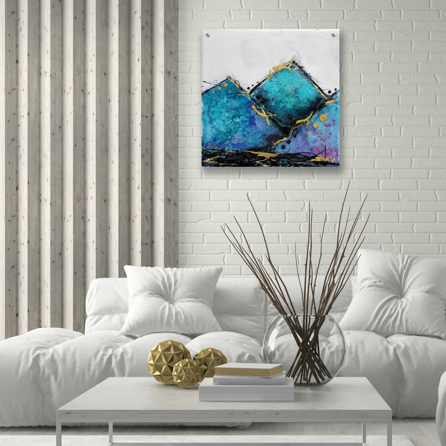 Epic Art 'In Mountains or Valleys 1' by Britt Hallowell, Acrylic Glass Wall Art,24x24