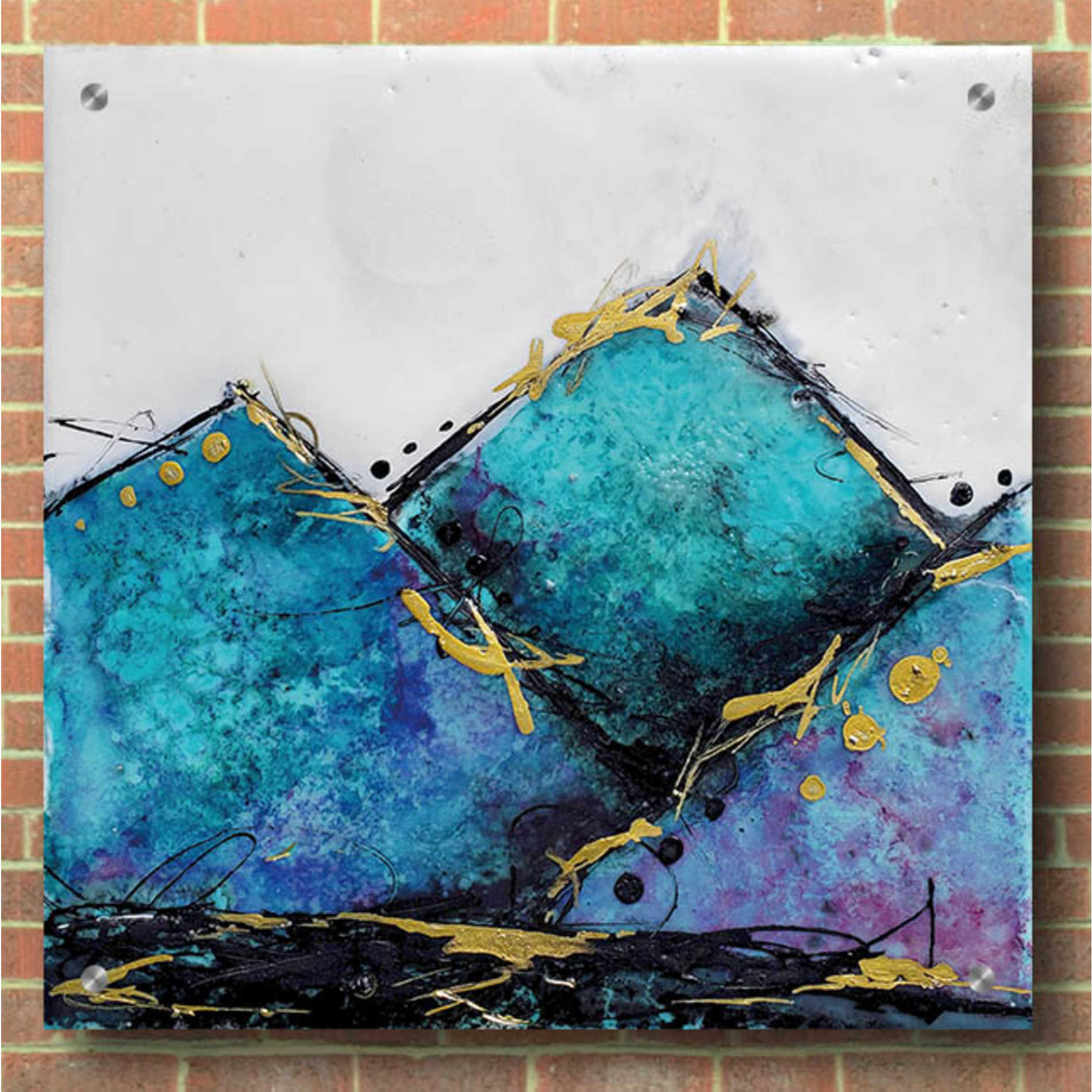 Epic Art 'In Mountains or Valleys 1' by Britt Hallowell, Acrylic Glass Wall Art,36x36