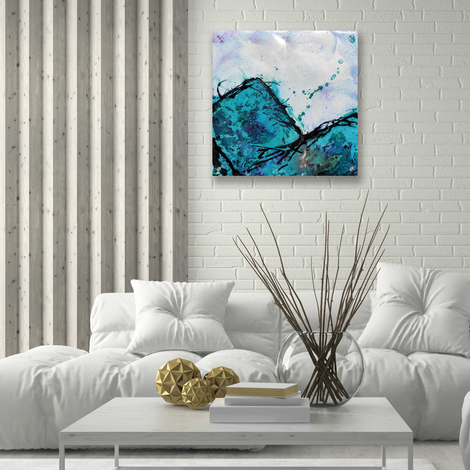 Epic Art 'In Mountains or Valleys 2' by Britt Hallowell, Acrylic Glass Wall Art,24x24