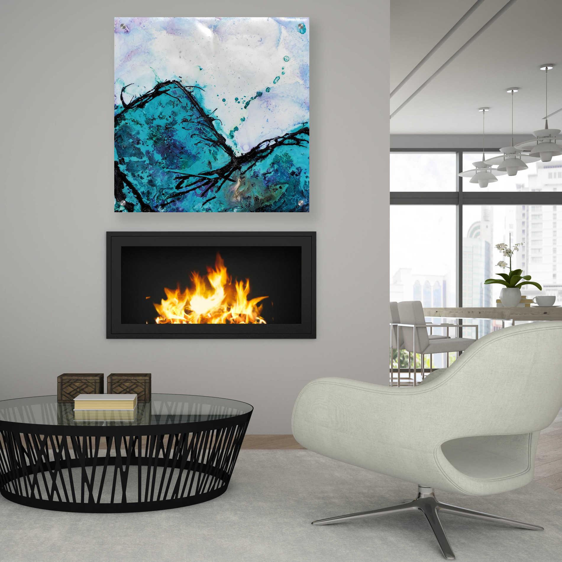 Epic Art 'In Mountains or Valleys 2' by Britt Hallowell, Acrylic Glass Wall Art,36x36