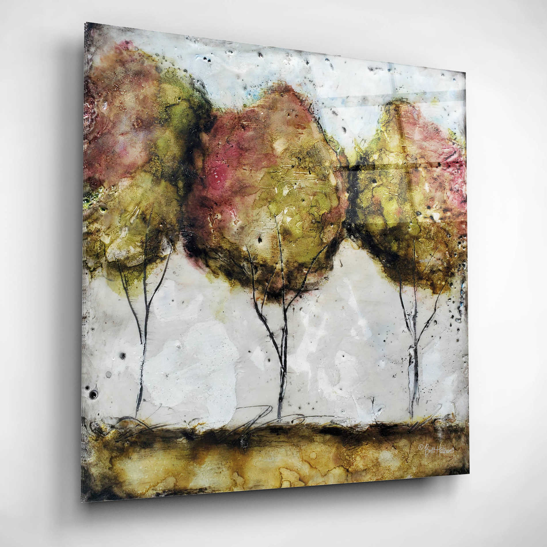 Epic Art 'A Fall Stroll' by Britt Hallowell, Acrylic Glass Wall Art,12x12