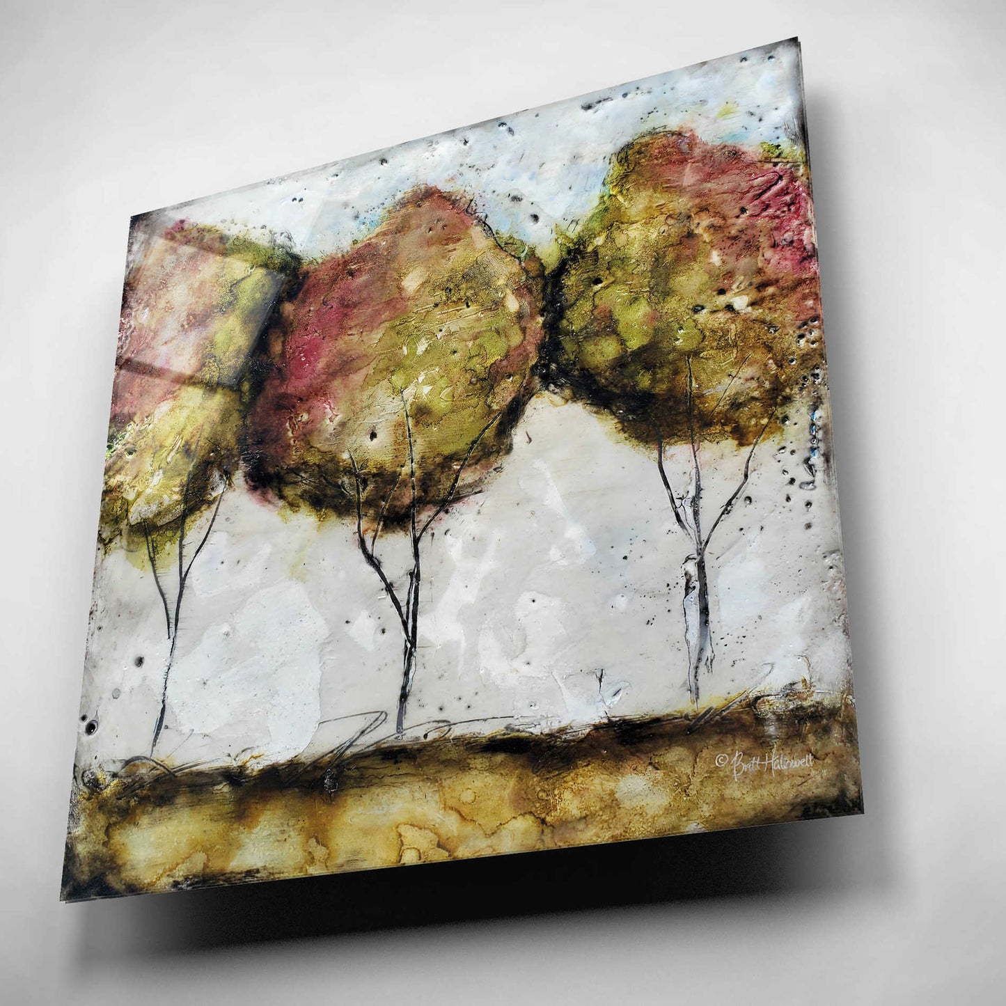 Epic Art 'A Fall Stroll' by Britt Hallowell, Acrylic Glass Wall Art,12x12