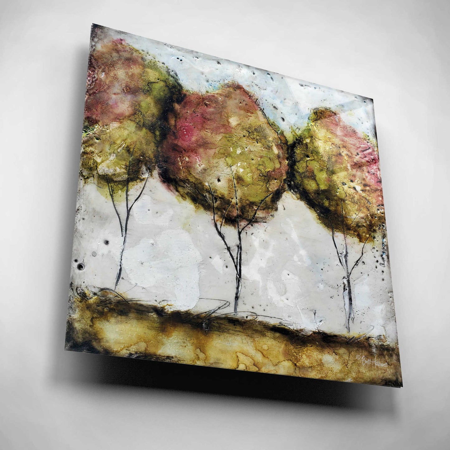 Epic Art 'A Fall Stroll' by Britt Hallowell, Acrylic Glass Wall Art,12x12