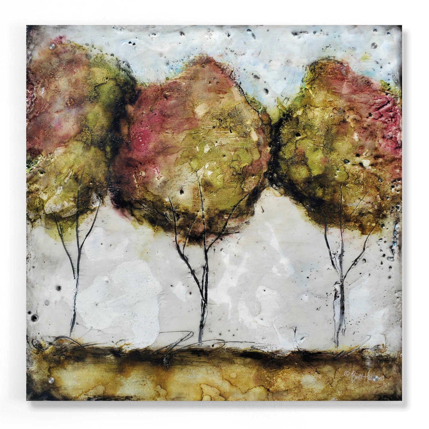 Epic Art 'A Fall Stroll' by Britt Hallowell, Acrylic Glass Wall Art,24x24