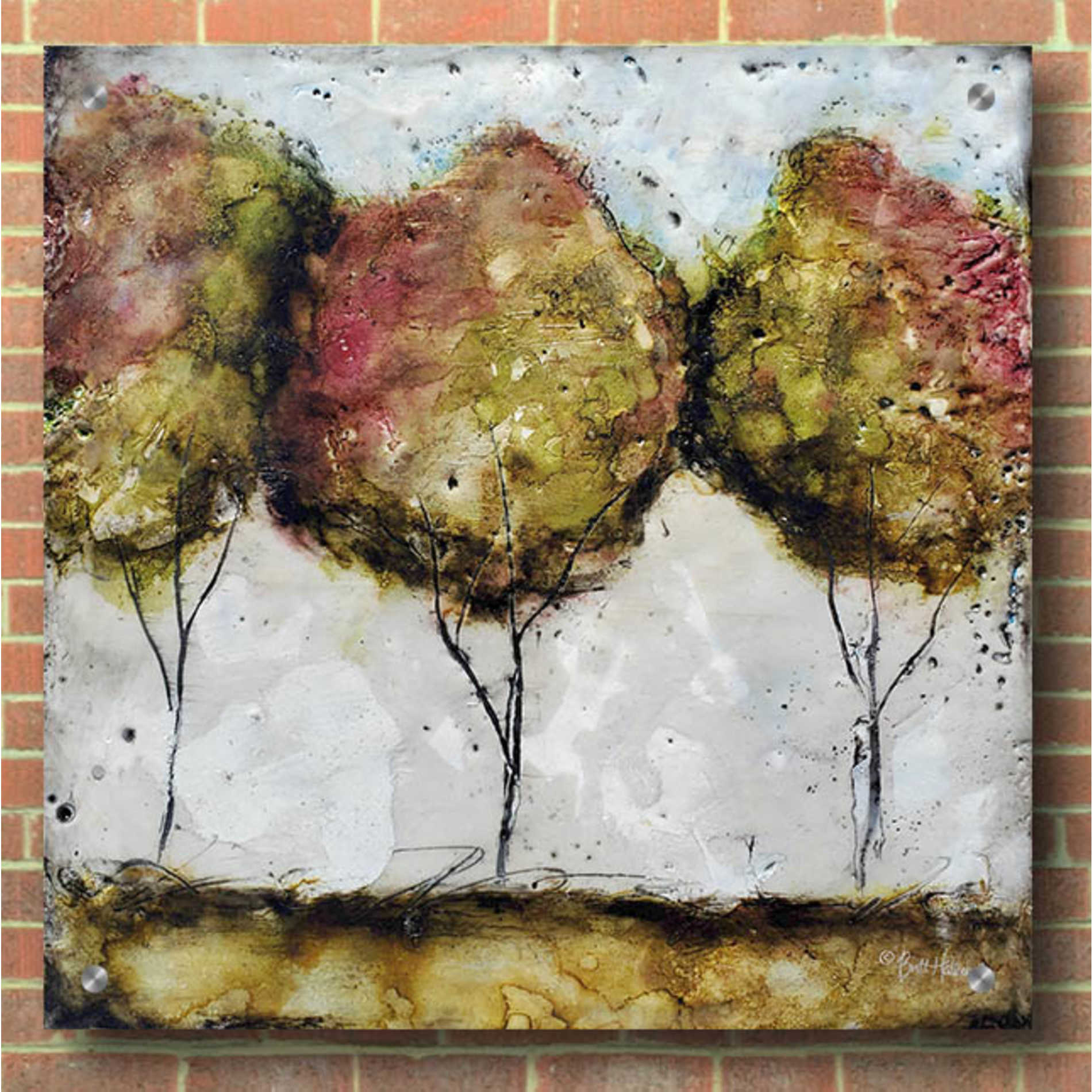 Epic Art 'A Fall Stroll' by Britt Hallowell, Acrylic Glass Wall Art,36x36