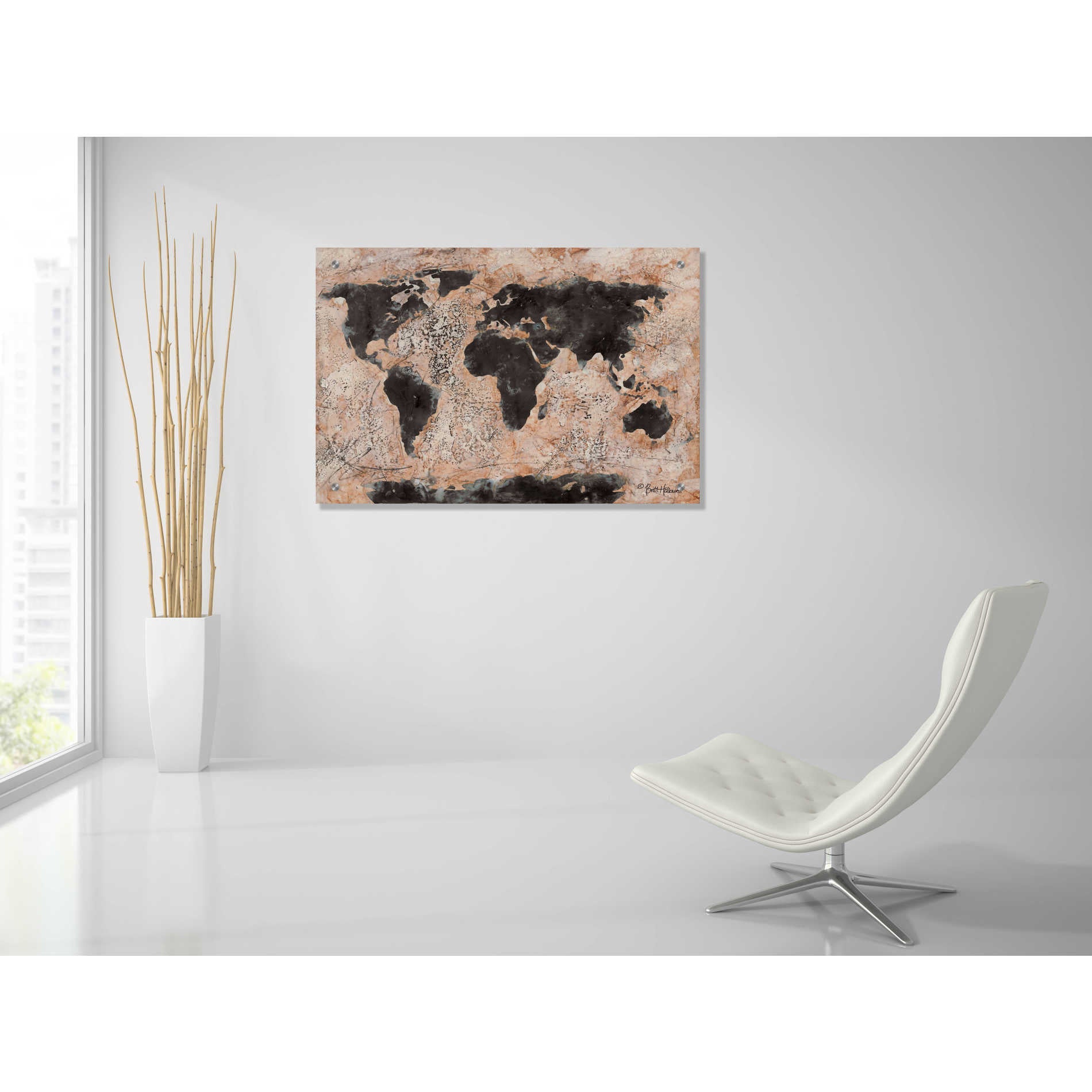 Epic Art 'Old World Map' by Britt Hallowell, Acrylic Glass Wall Art,36x24