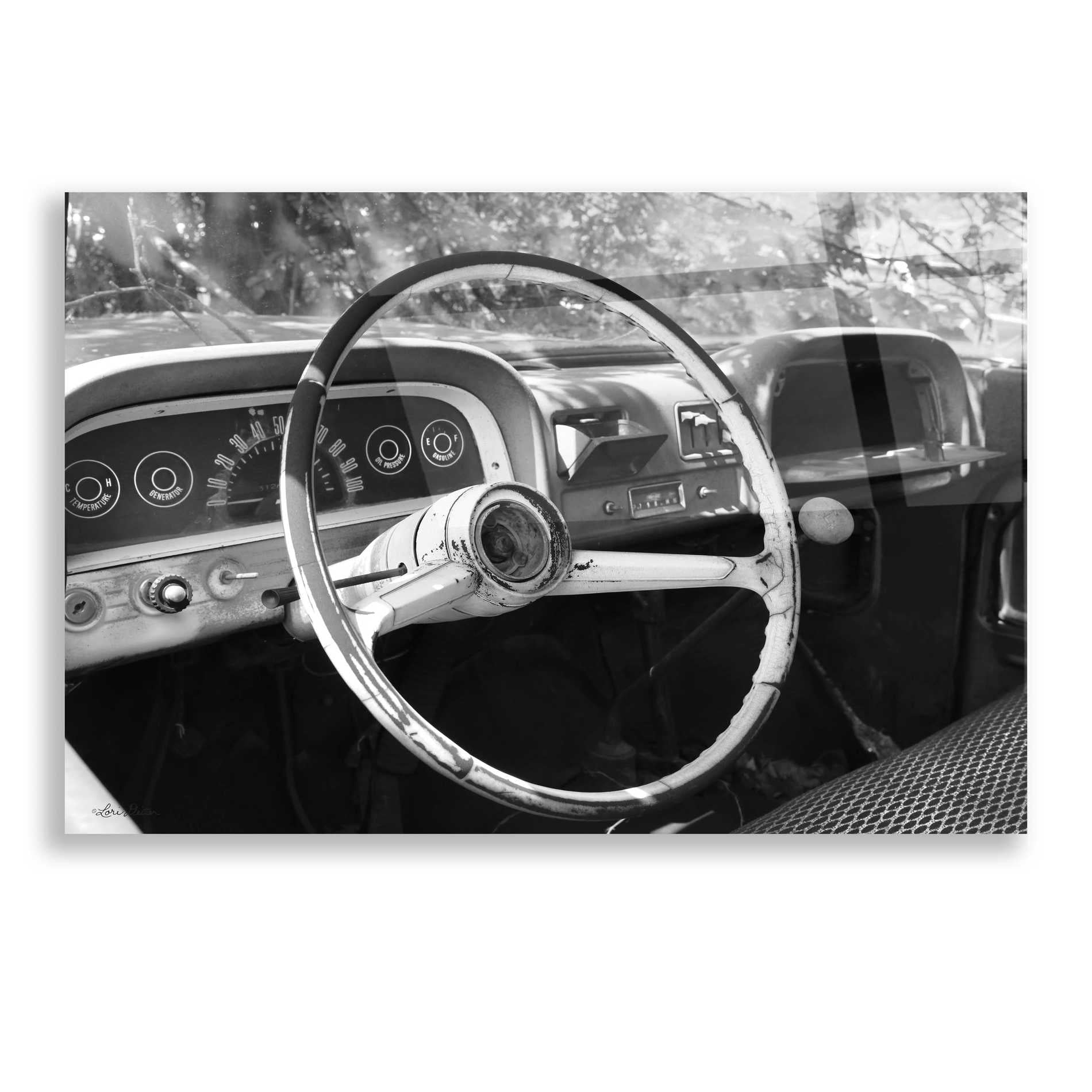 Epic Art 'Chevy Steering Wheel' by Lori Deiter, Acrylic Glass Wall Art,16x12