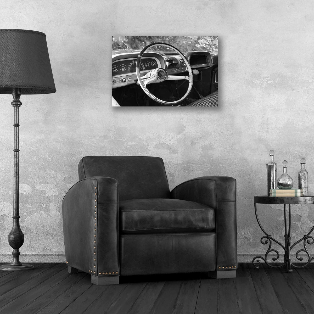 Epic Art 'Chevy Steering Wheel' by Lori Deiter, Acrylic Glass Wall Art,24x16