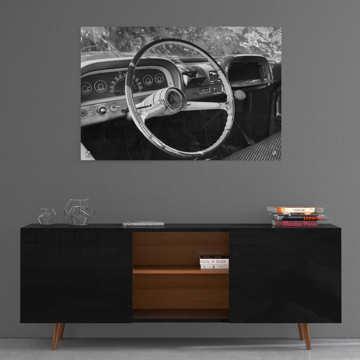 Epic Art 'Chevy Steering Wheel' by Lori Deiter, Acrylic Glass Wall Art,36x24