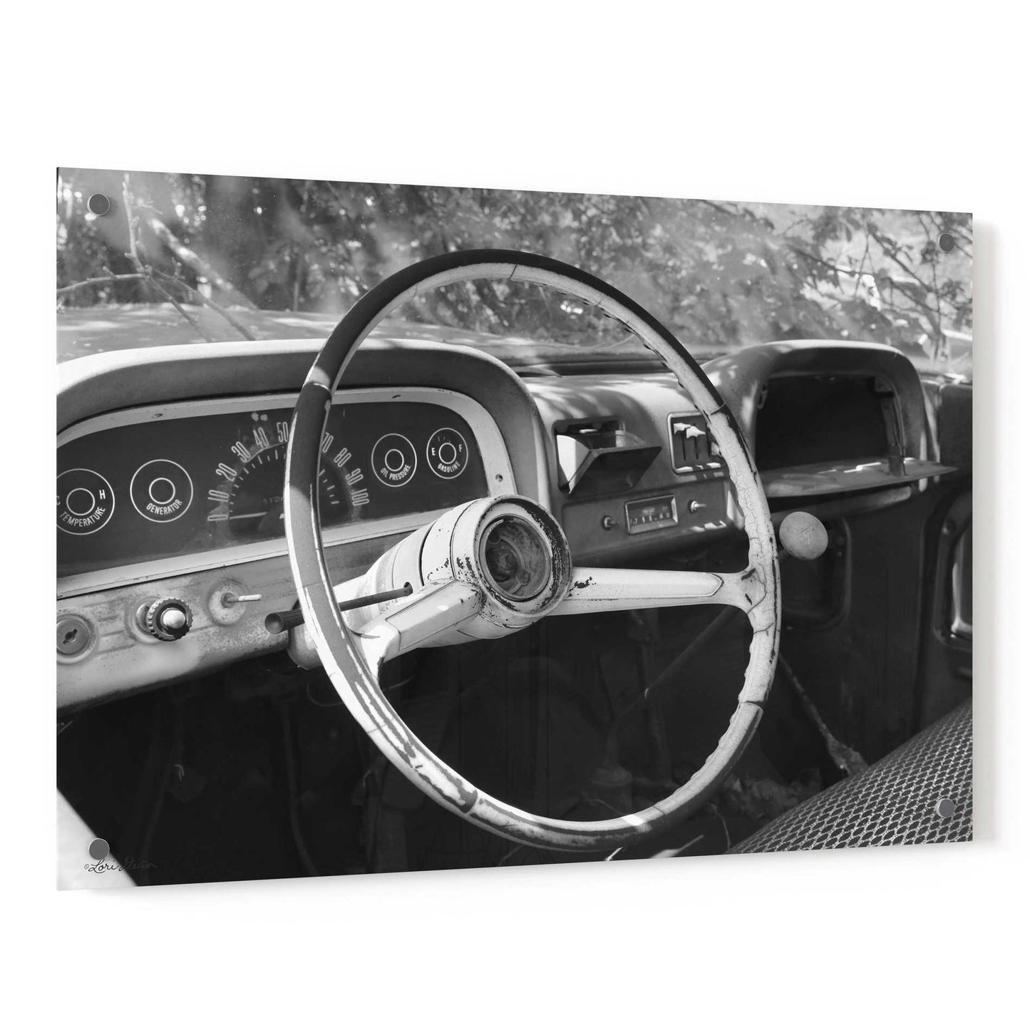 Epic Art 'Chevy Steering Wheel' by Lori Deiter, Acrylic Glass Wall Art,36x24