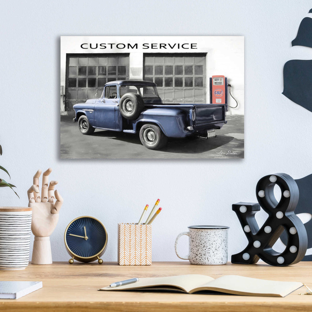 Epic Art 'Gulf Service Station' by Lori Deiter, Acrylic Glass Wall Art,16x12