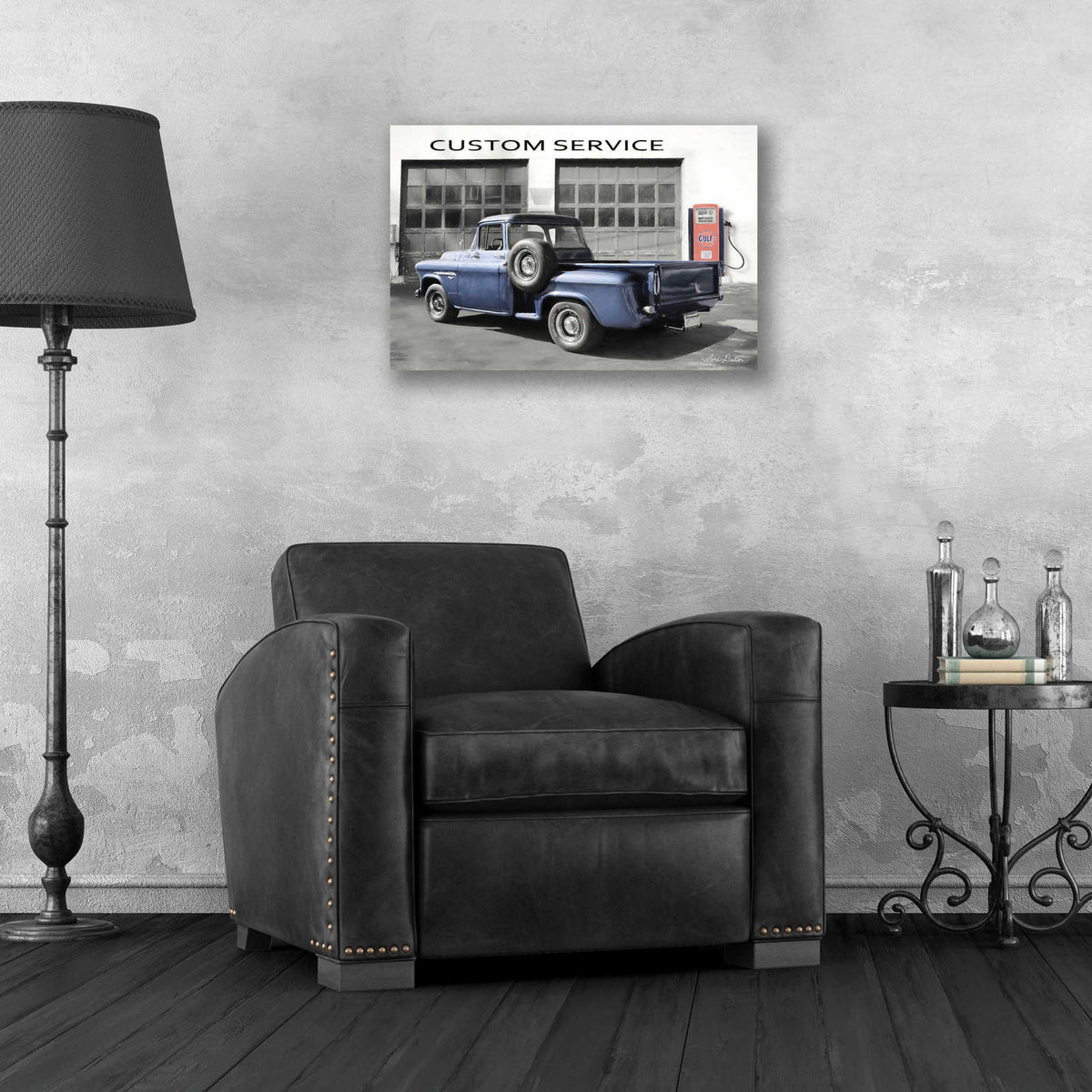Epic Art 'Gulf Service Station' by Lori Deiter, Acrylic Glass Wall Art,24x16
