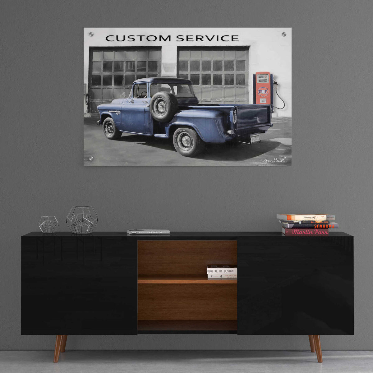 Epic Art 'Gulf Service Station' by Lori Deiter, Acrylic Glass Wall Art,36x24