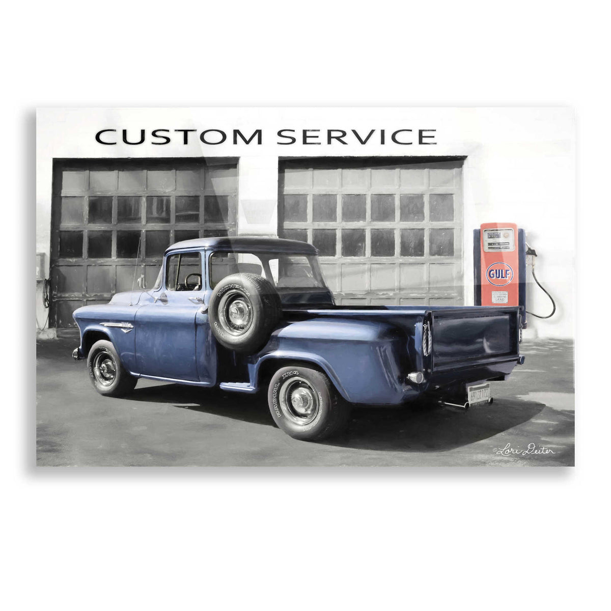 Epic Art 'Gulf Service Station' by Lori Deiter, Acrylic Glass Wall Art
