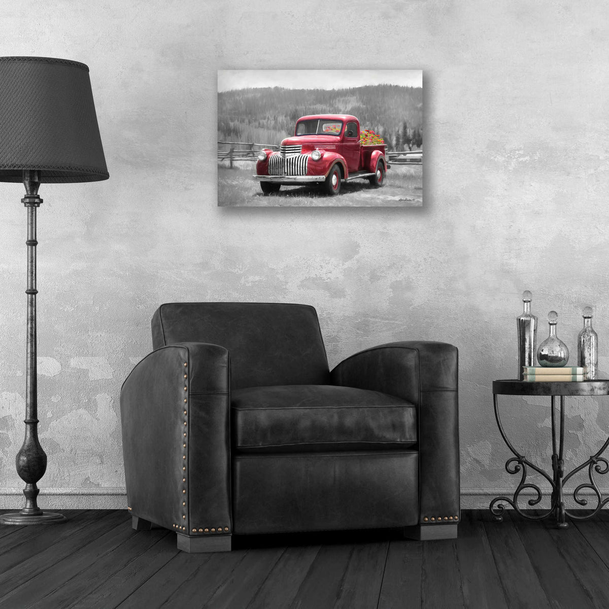 Epic Art 'American Made with Flowers' by Lori Deiter, Acrylic Glass Wall Art,24x16