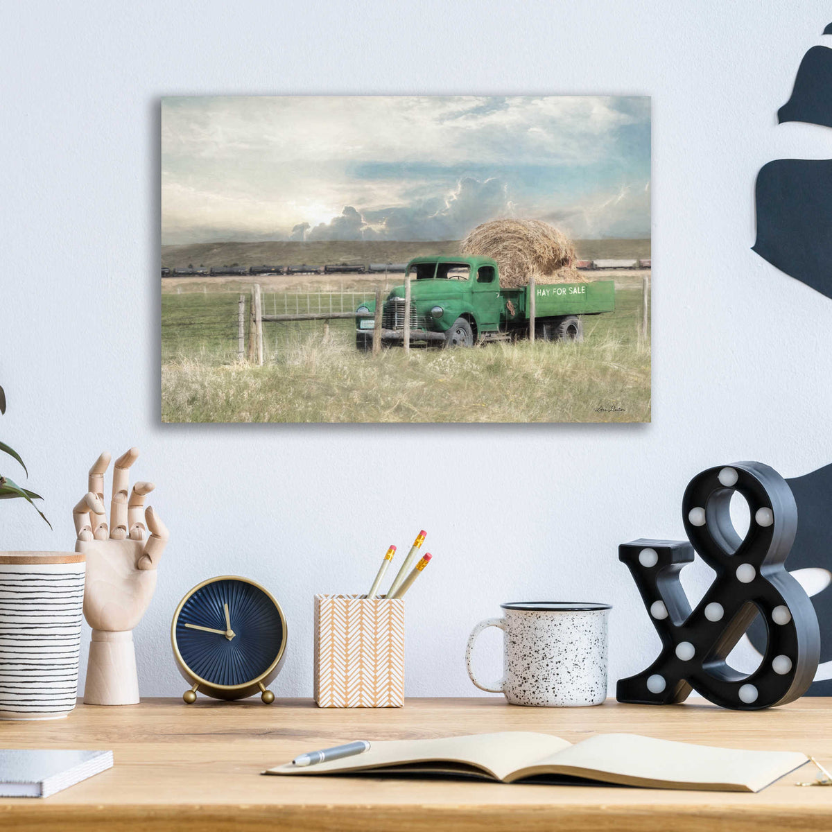 Epic Art 'Hay for Sale' by Lori Deiter, Acrylic Glass Wall Art,16x12
