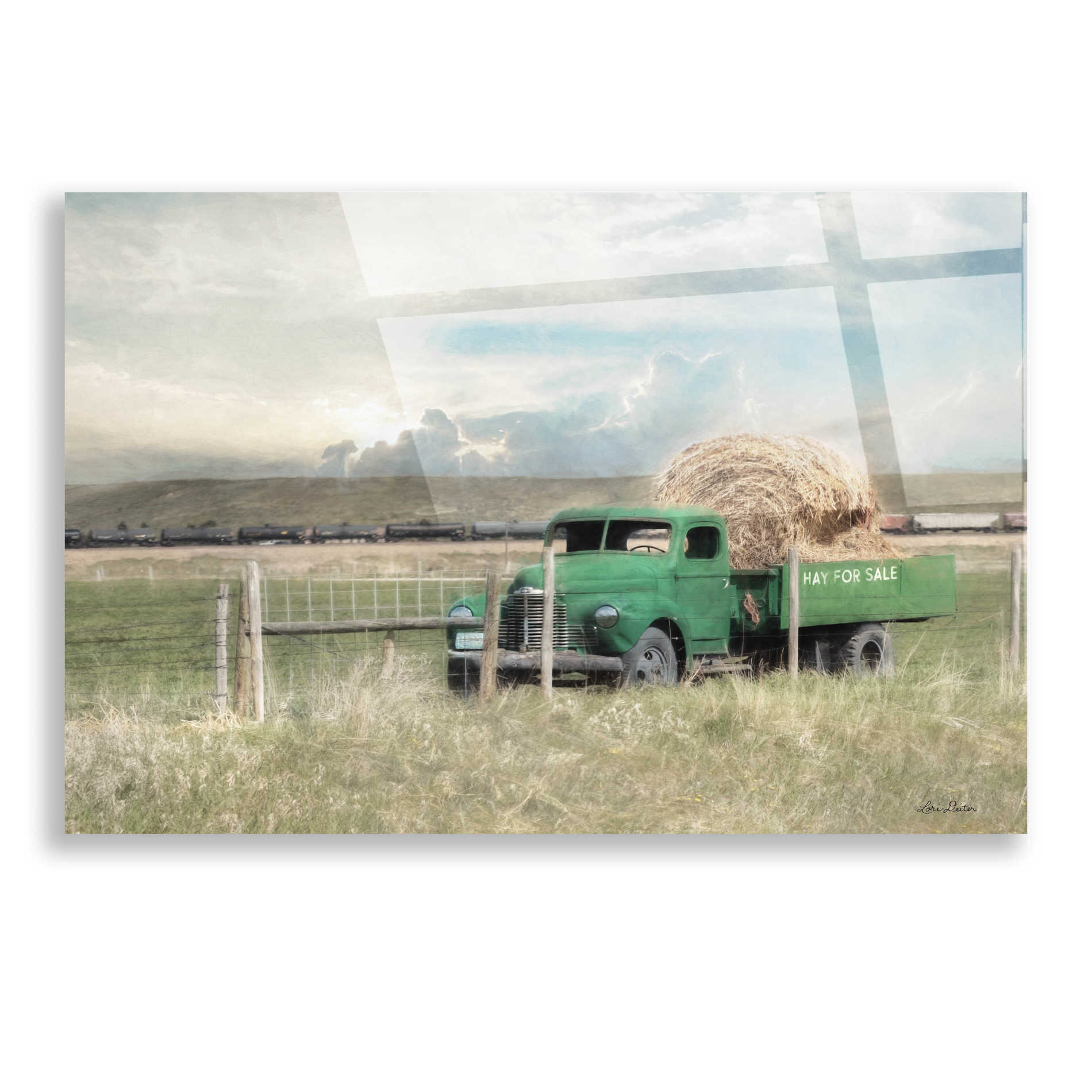 Epic Art 'Hay for Sale' by Lori Deiter, Acrylic Glass Wall Art,16x12