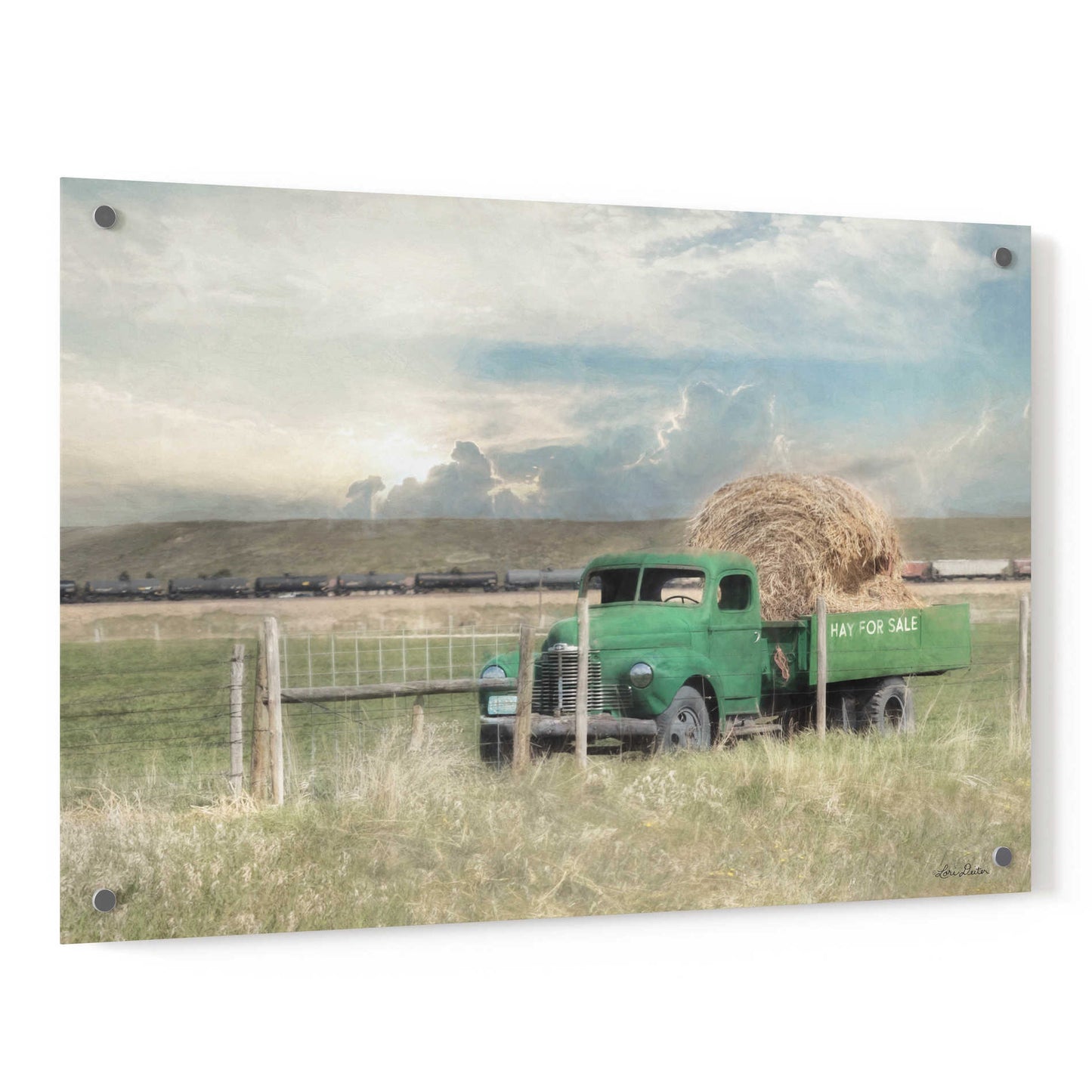 Epic Art 'Hay for Sale' by Lori Deiter, Acrylic Glass Wall Art,36x24