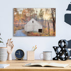 Epic Art 'Fall at the Barn' by Lori Deiter, Acrylic Glass Wall Art,16x12