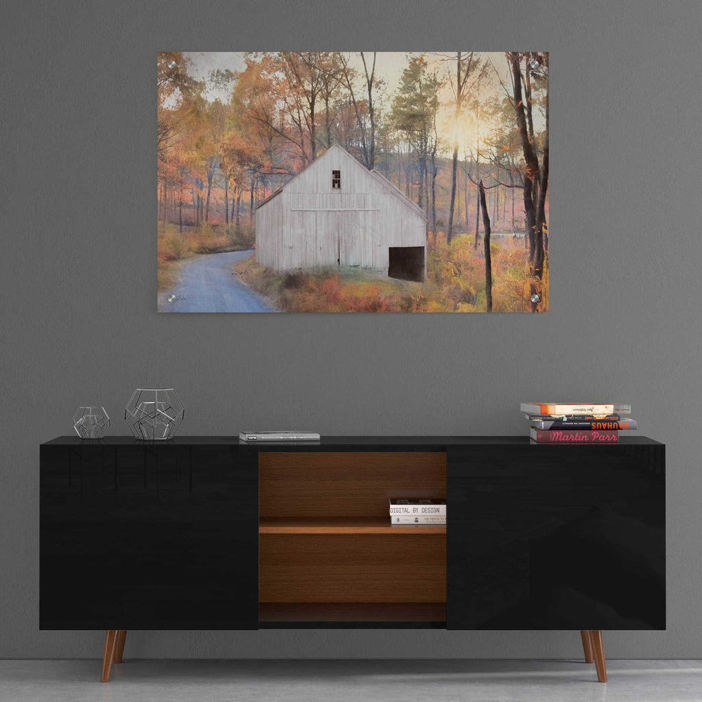 Epic Art 'Fall at the Barn' by Lori Deiter, Acrylic Glass Wall Art,36x24