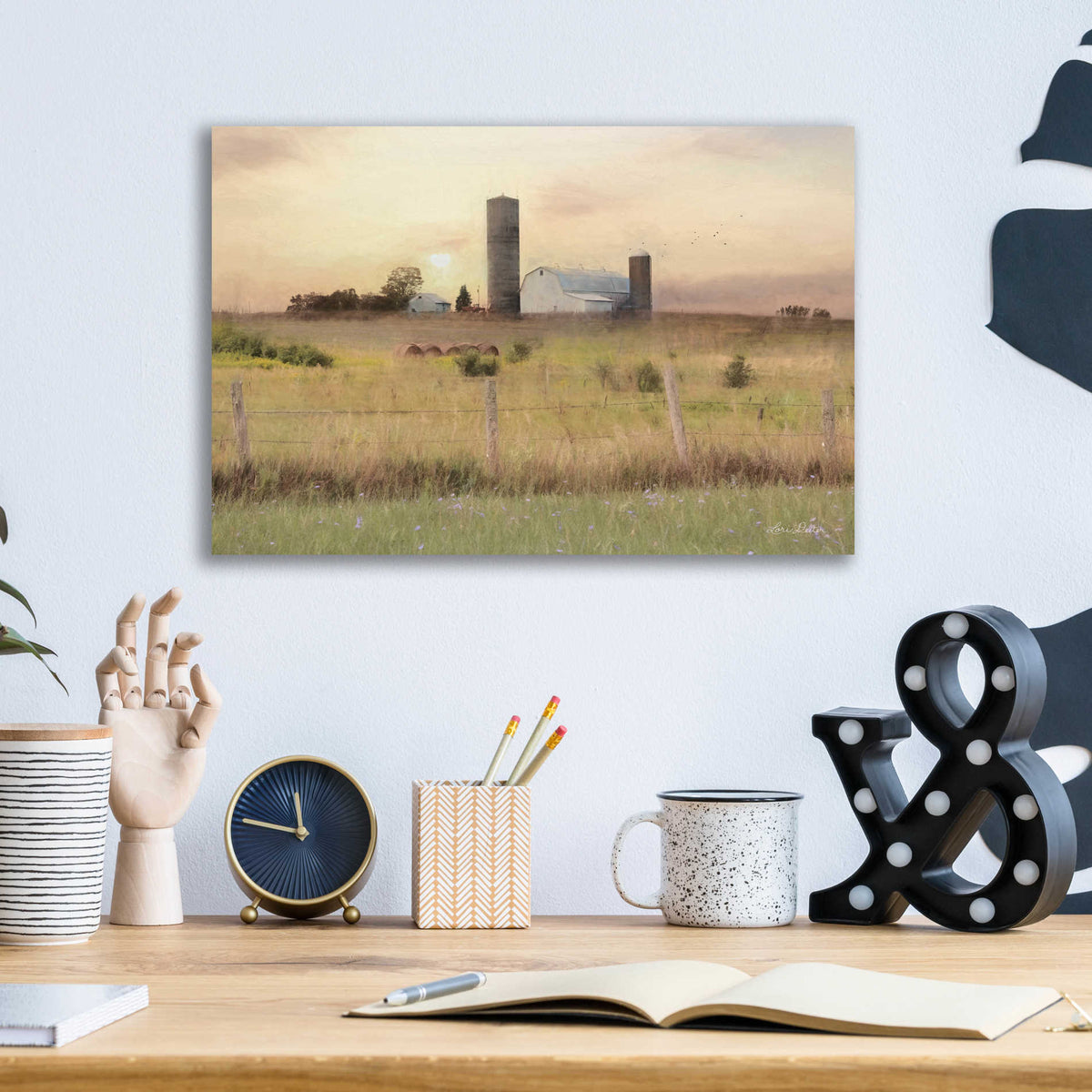 Epic Art 'Sunset at the Dexter Farm' by Lori Deiter, Acrylic Glass Wall Art,16x12