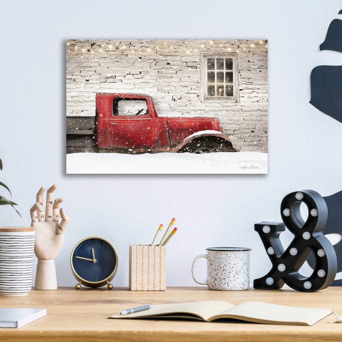 Epic Art 'Winter Parking Spot' by Lori Deiter, Acrylic Glass Wall Art,16x12