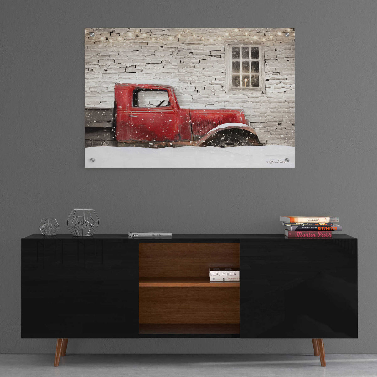 Epic Art 'Winter Parking Spot' by Lori Deiter, Acrylic Glass Wall Art,36x24