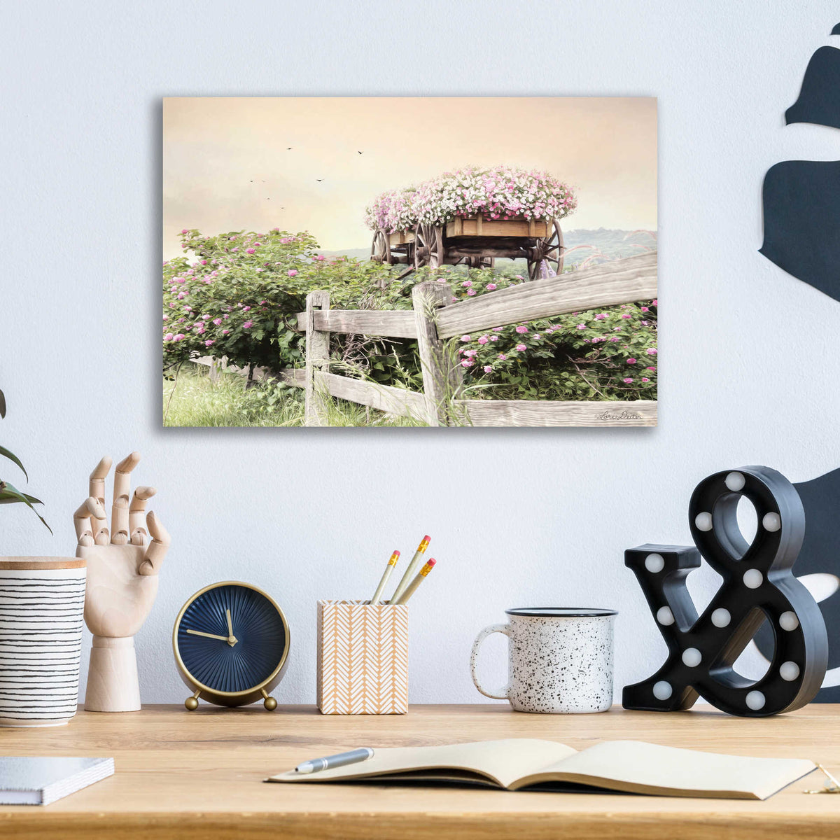 Epic Art 'Flower Wagon' by Lori Deiter, Acrylic Glass Wall Art,16x12