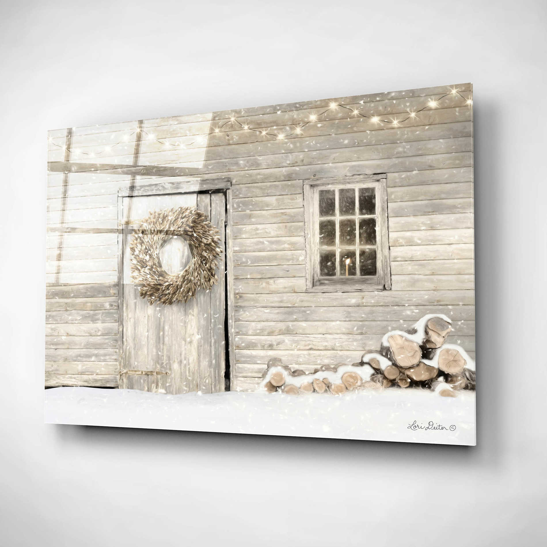 Epic Art 'Old Farm Christmas' by Lori Deiter, Acrylic Glass Wall Art,24x16