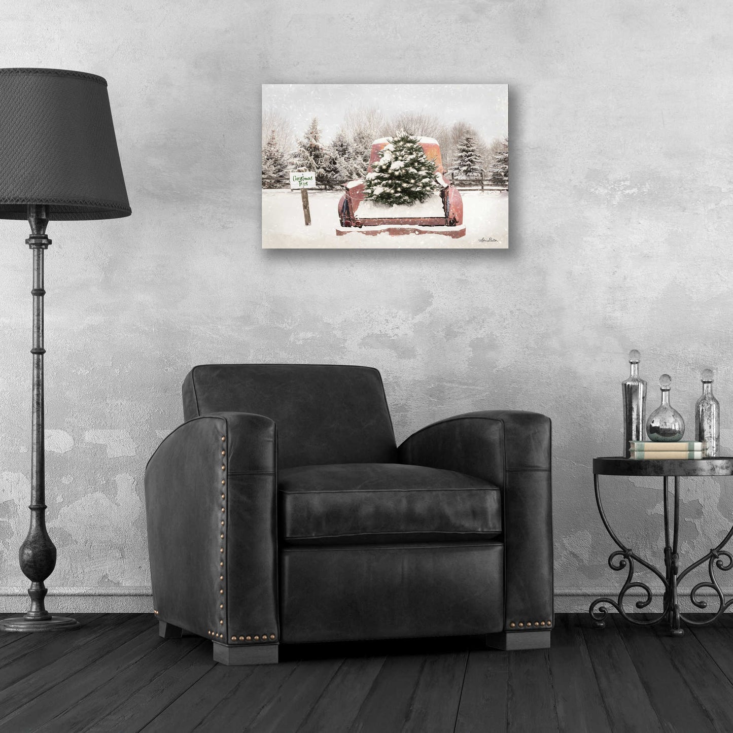 Epic Art 'Rustic Christmas Trees' by Lori Deiter, Acrylic Glass Wall Art,24x16