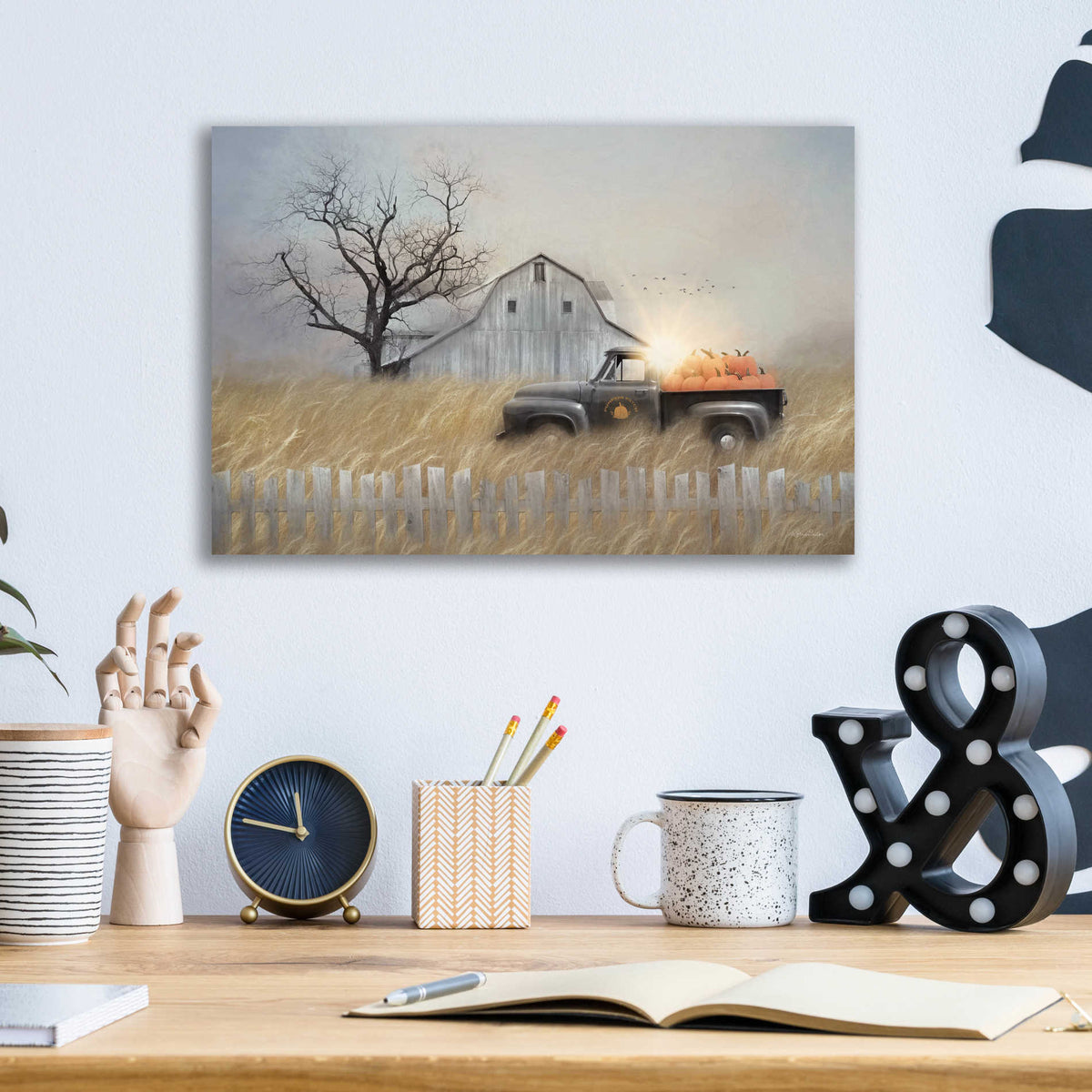 Epic Art 'Fall Pumpkin Harvest' by Lori Deiter, Acrylic Glass Wall Art,16x12